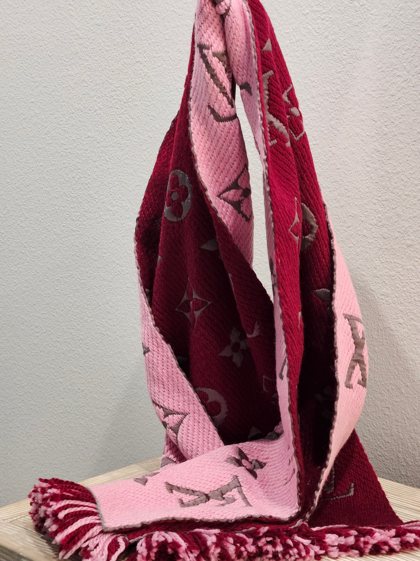 Pre-Loved Louis Vuitton Duo Logomania Wool and Silk Scarf