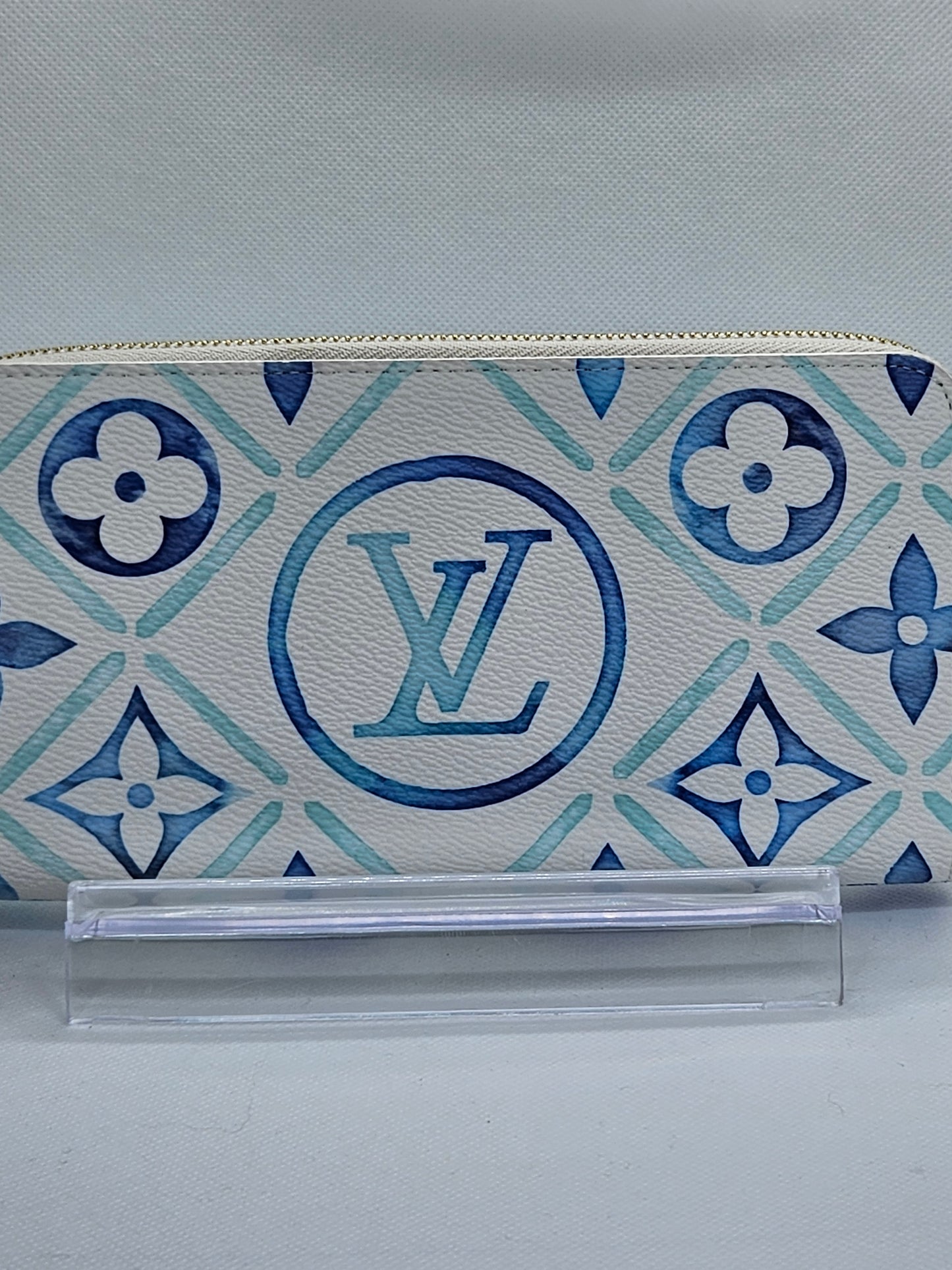 Pre-Loved Louis Vuitton By The Pool Lagoon Blue Zippy Wallet "Sold Out"