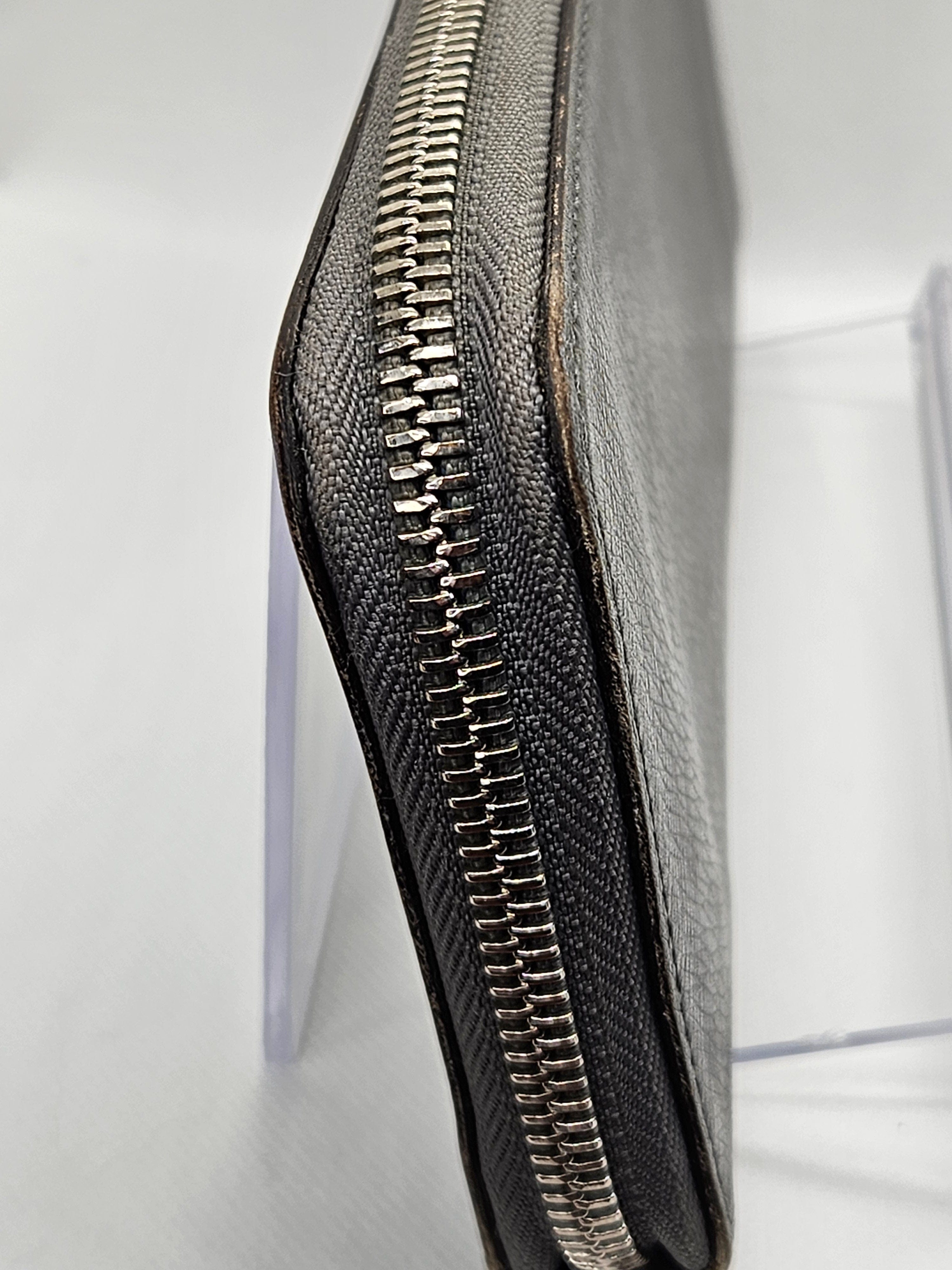 Louis Vuitton Zippy Vertical Wallet – Taiga Leather Ardoise | Pre-Owned