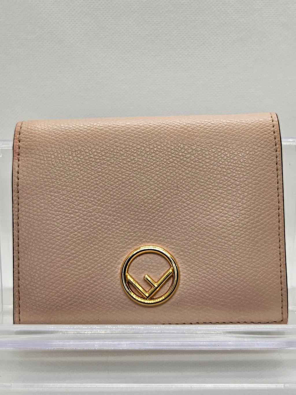 Fendi Bi-Fold Wallet – Light Pink Calf Leather | Gold Hardware | Pre-Owned