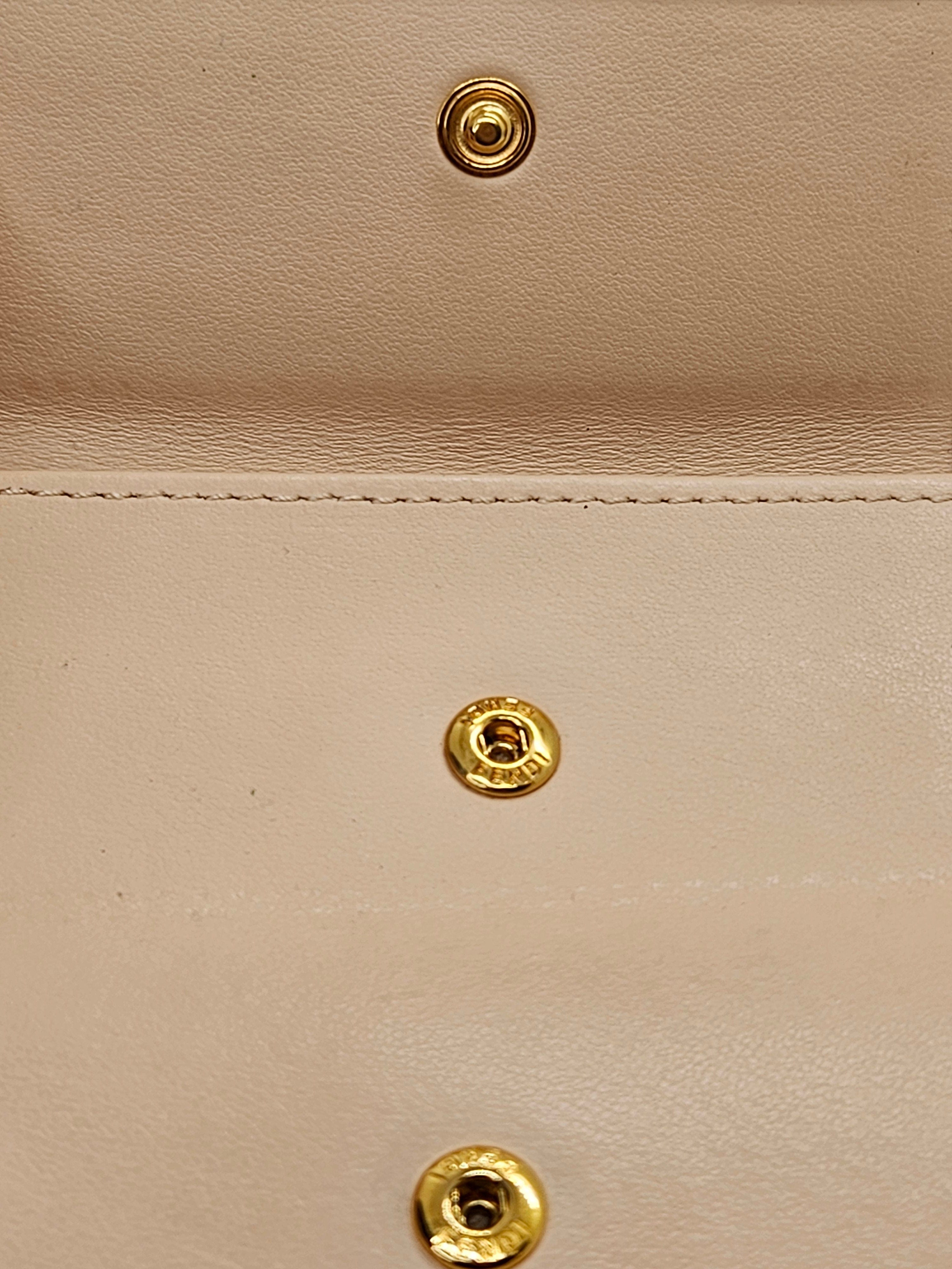 Fendi Bi-Fold Wallet – Light Pink Calf Leather | Gold Hardware | Pre-Owned