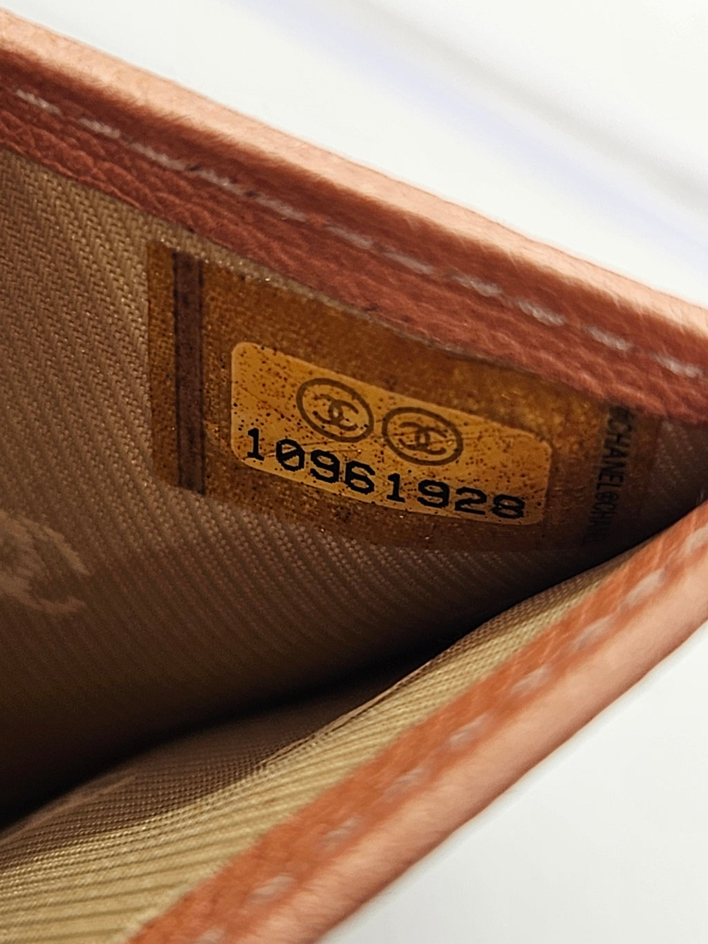 Chanel Tri-Fold Wallet – Peach Shimmer Leather | Pre-Owned