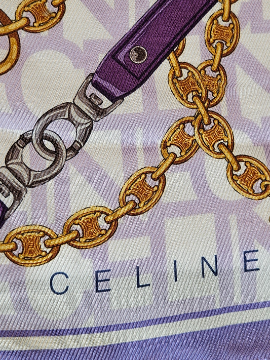 Pre-Loved Celine Vintage Silk Scarf Purple "Sold Out"