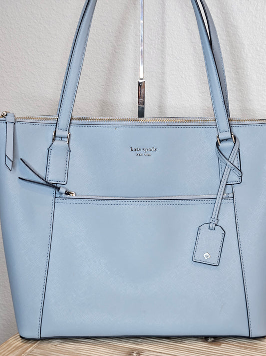 Pre-Loved Kate Spade Cameron Pocket Tote Bag in Light Blue