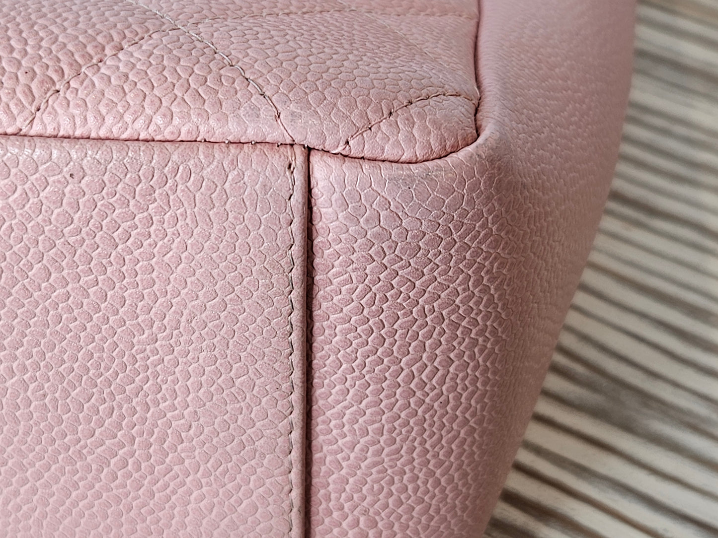 Pre-Loved Chanel Petite Calfskin Leather Shopping Tote Pink