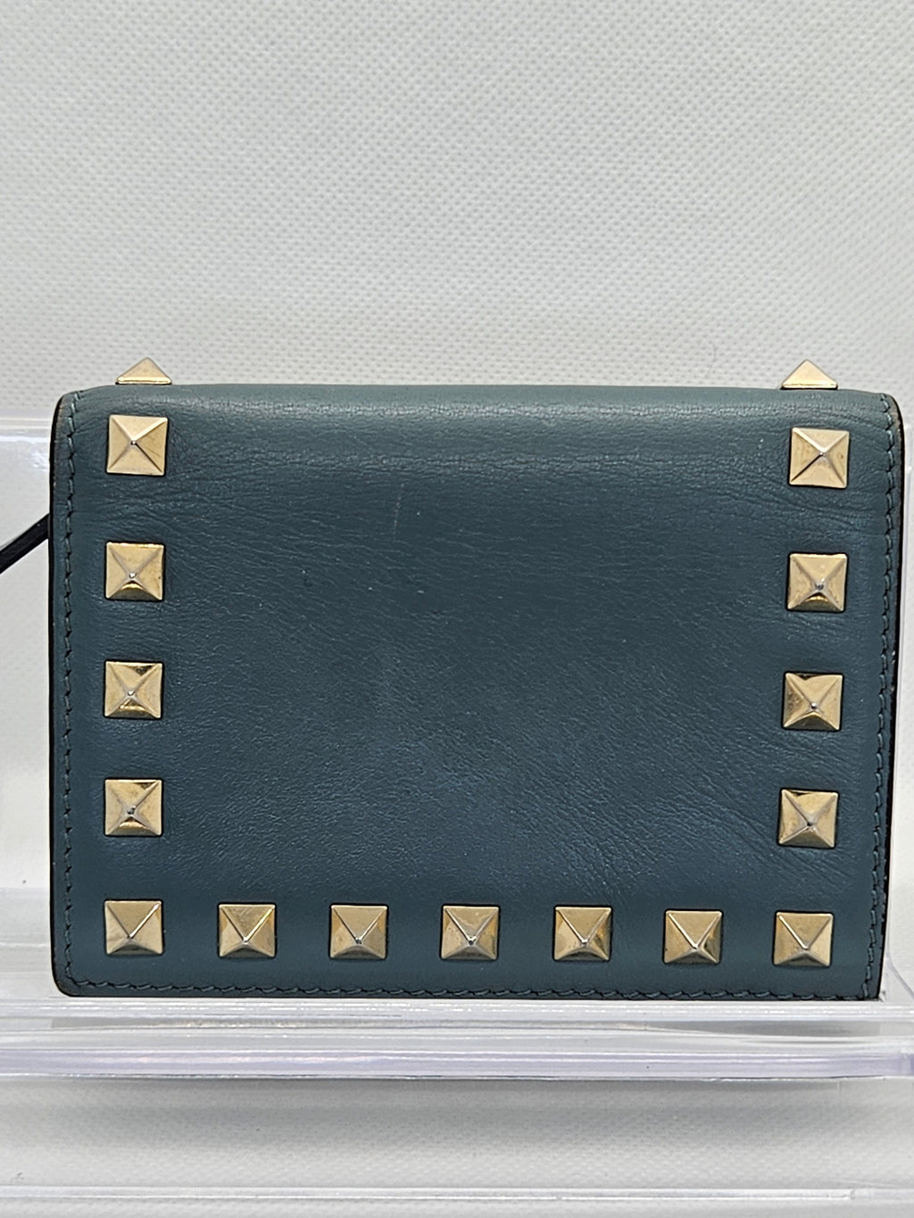Valentino Rockstud Compact Leather Wallet – Gold Hardware | Pre-Owned