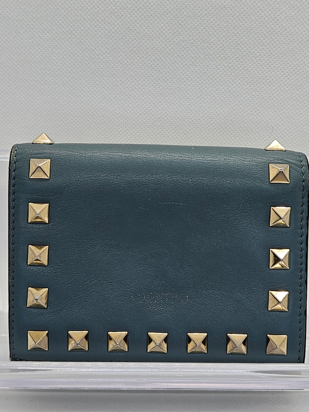 Valentino Rockstud Compact Leather Wallet – Gold Hardware | Pre-Owned