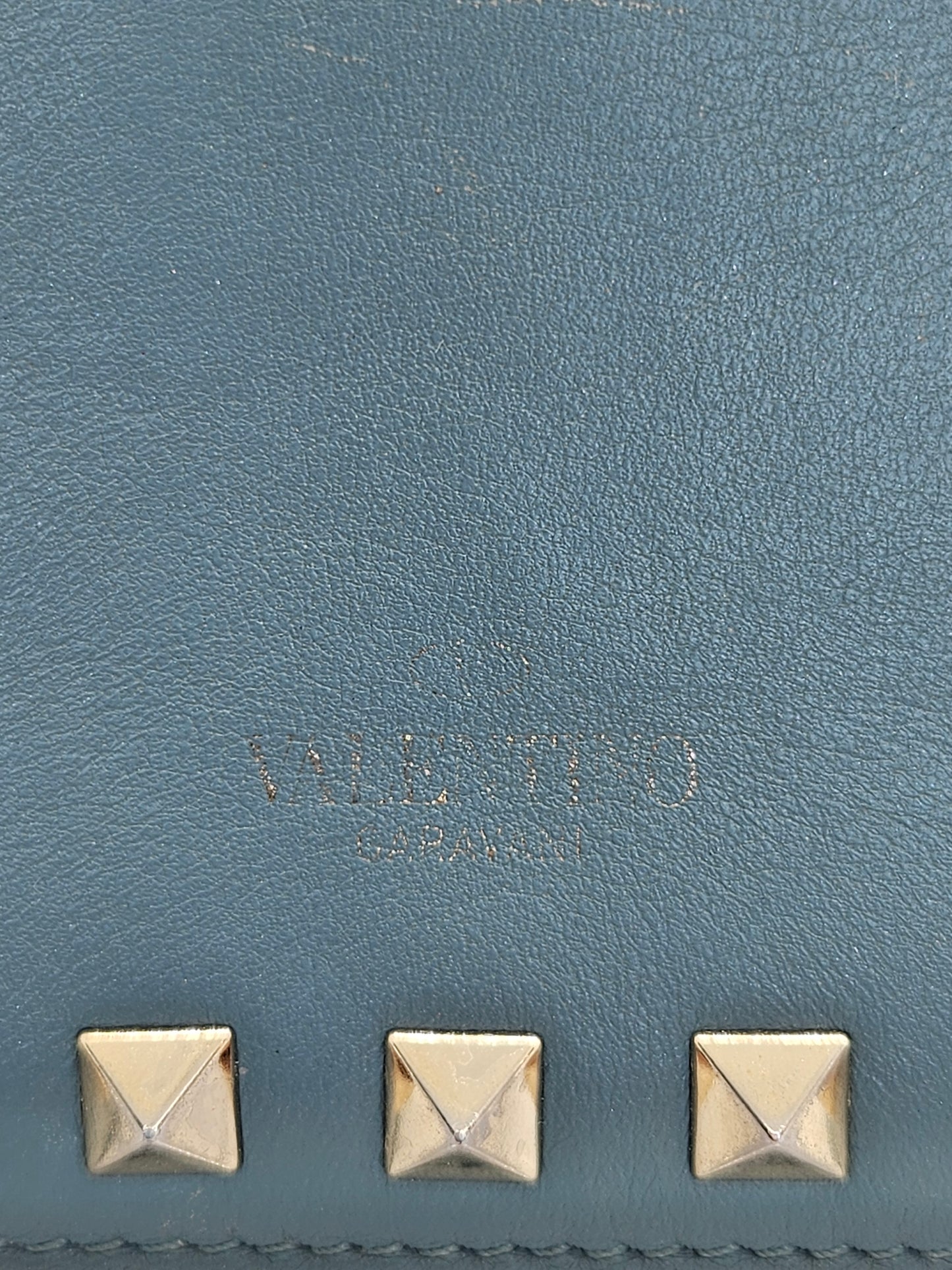 Pre-Loved Valentino Rockstud Compact Leather Wallet