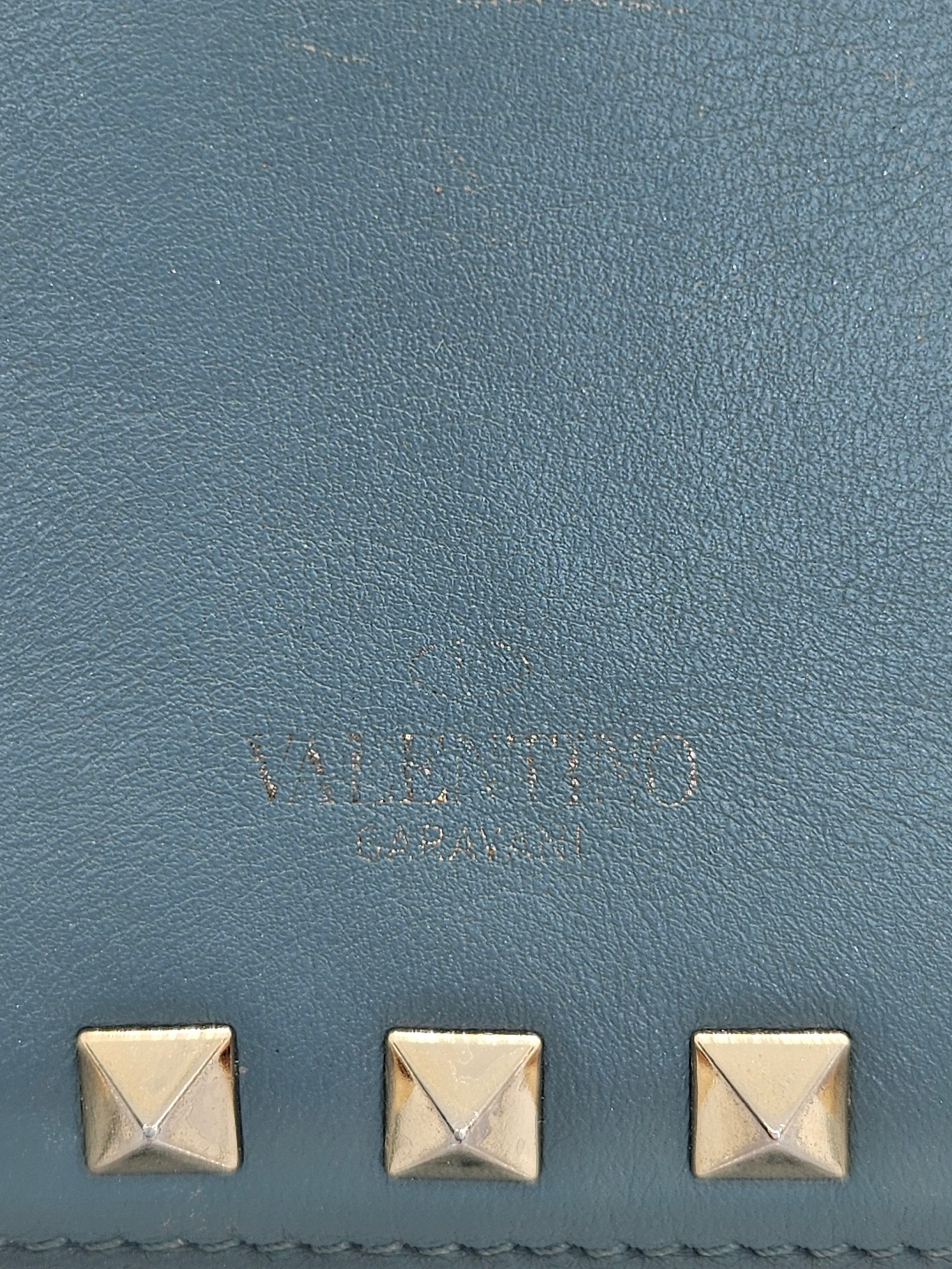 Valentino Rockstud Compact Leather Wallet – Gold Hardware | Pre-Owned