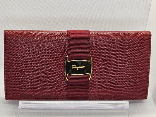 Pre-Loved Salvatore Ferragamo Embossed Leather Wallet