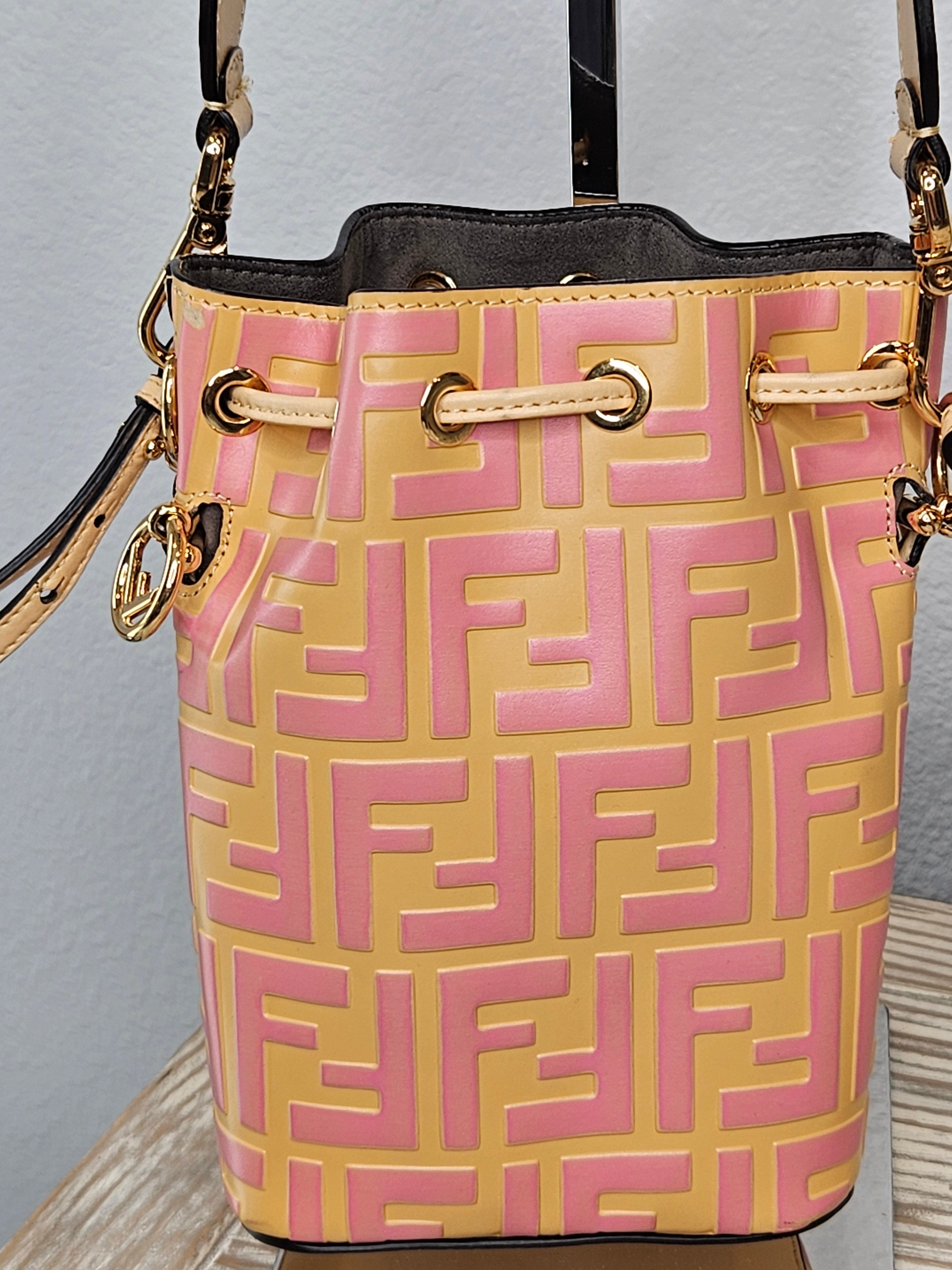 back Fendi Vitello Liberty Mini Mon Tresor Bucket Bag -Pre-Owned