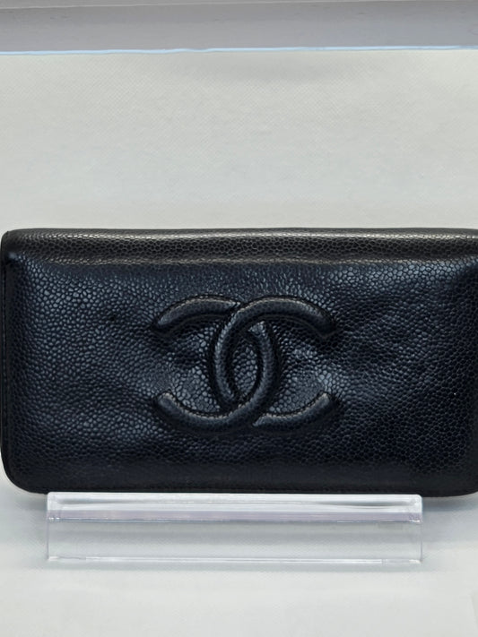 Pre-Loved Chanel Timeless Caviar Leather Full Zipper Wallet