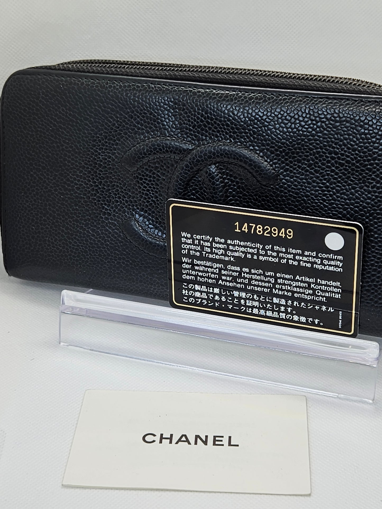 Pre-Loved Chanel Timeless Caviar Leather Full Zipper Wallet