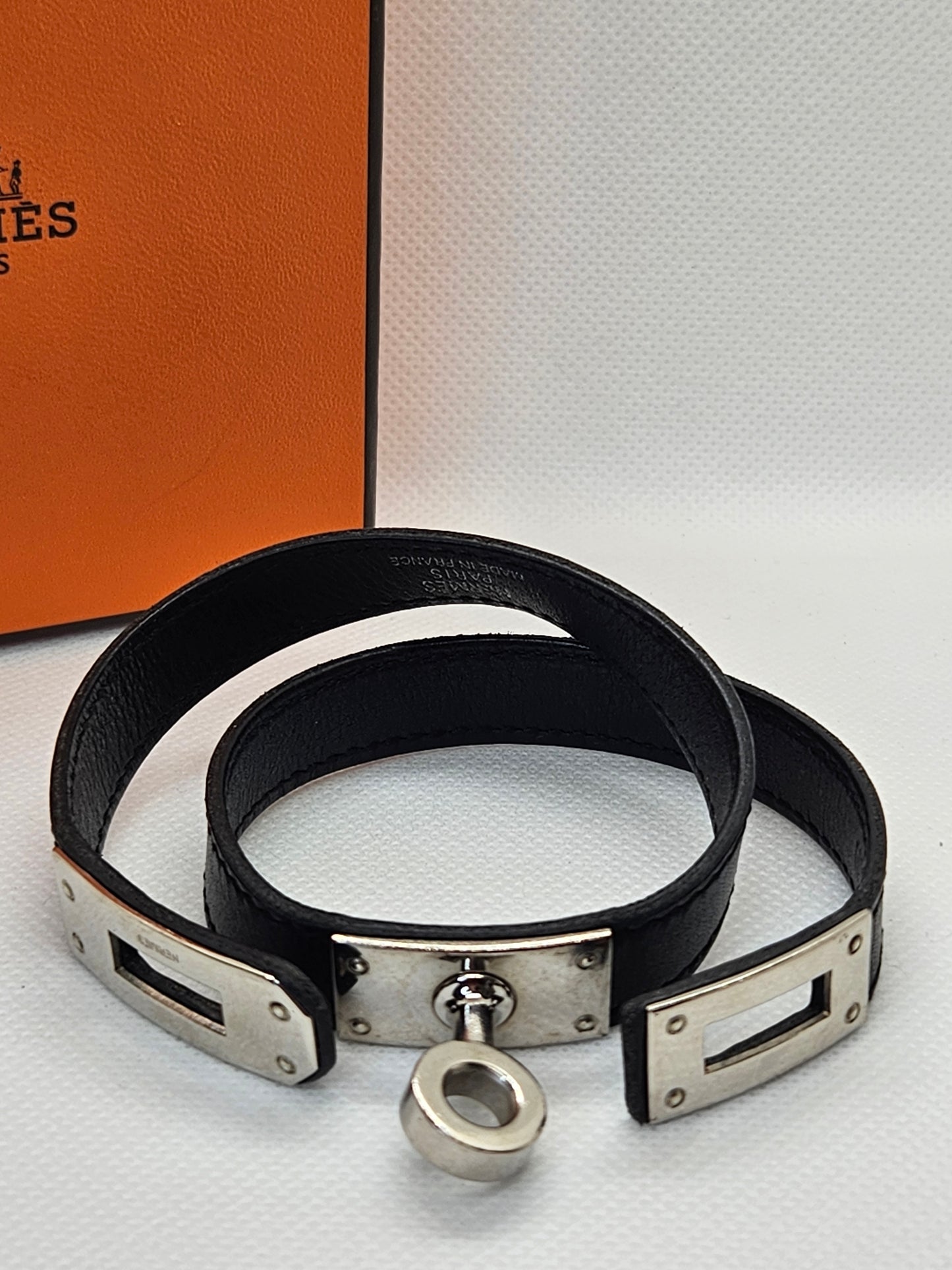 Pre-Loved Hermes Mini Kelly Leather Double Tour Wrap Bracelet