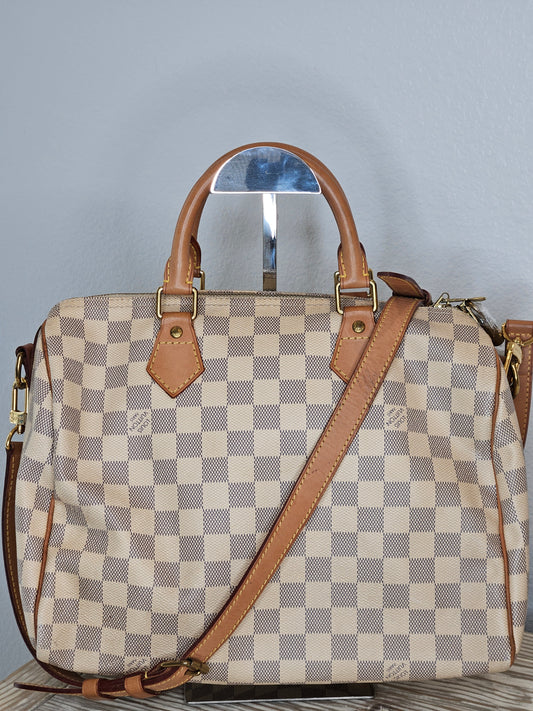 Pre-Loved Louis Vuitton Damier Azur Speedy 30 Bandouliere