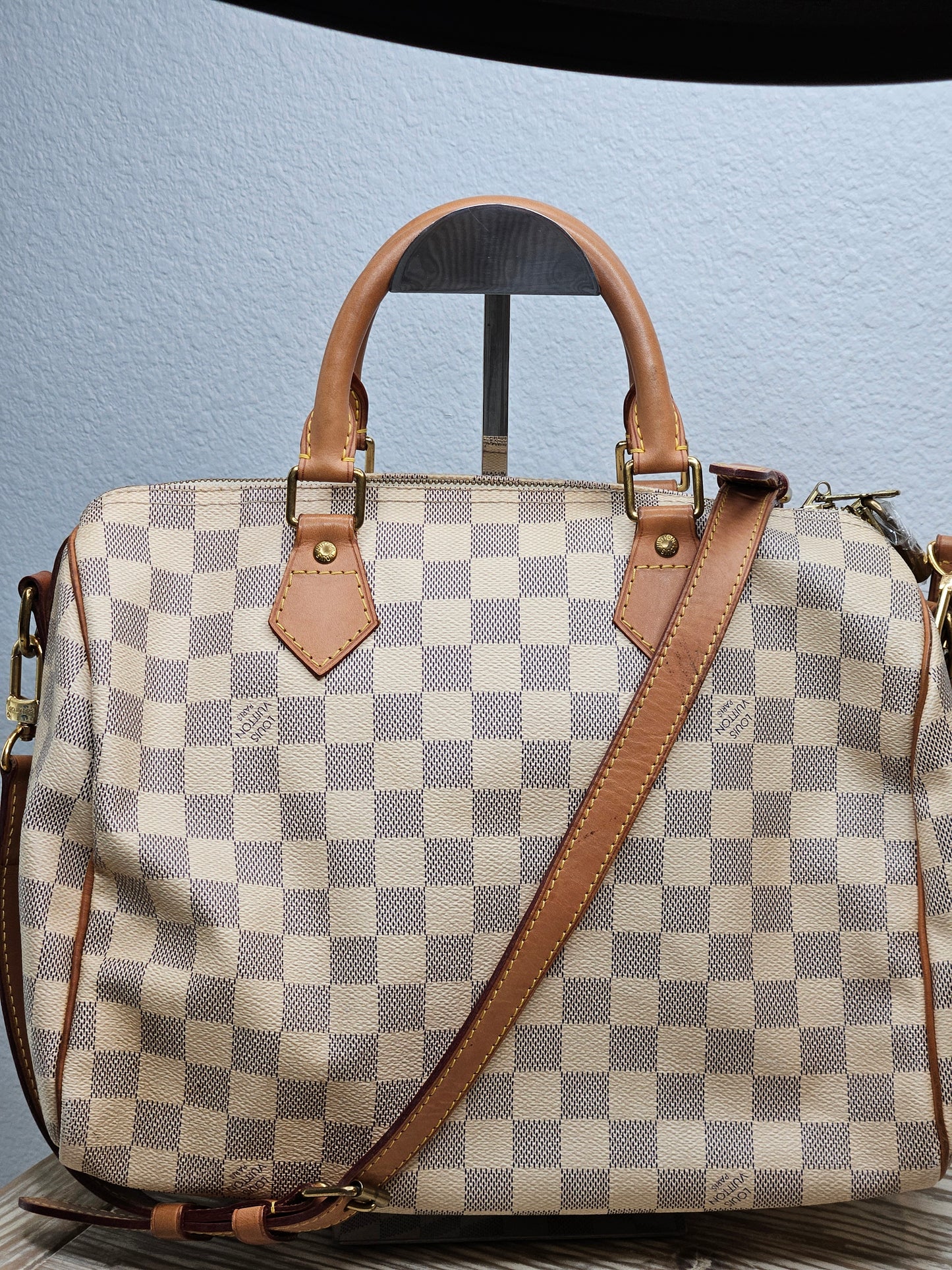 Pre-Loved Louis Vuitton Damier Azur Speedy 30 Bandouliere