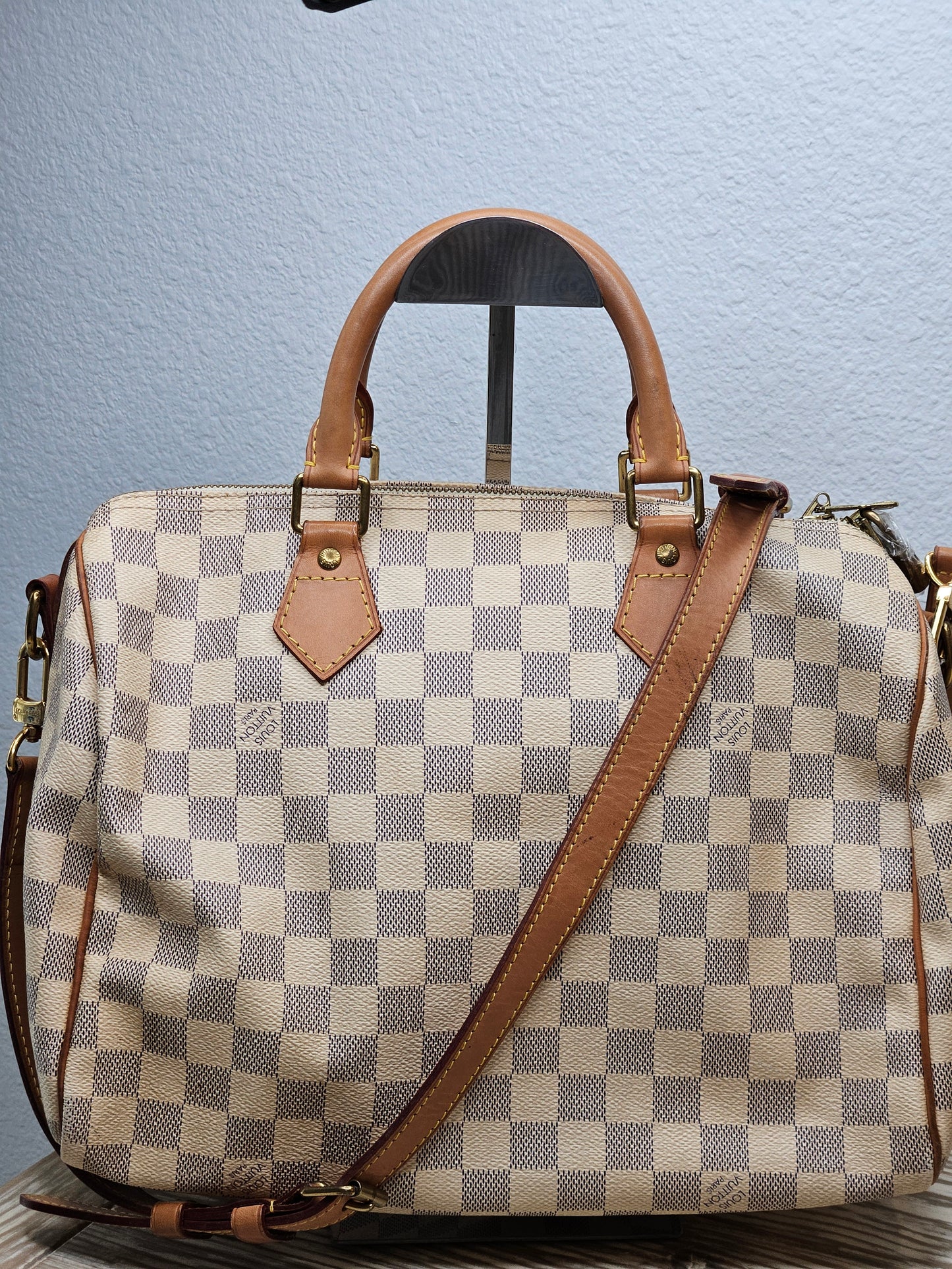 Pre-Loved Louis Vuitton Damier Azur Speedy 30 Bandouliere