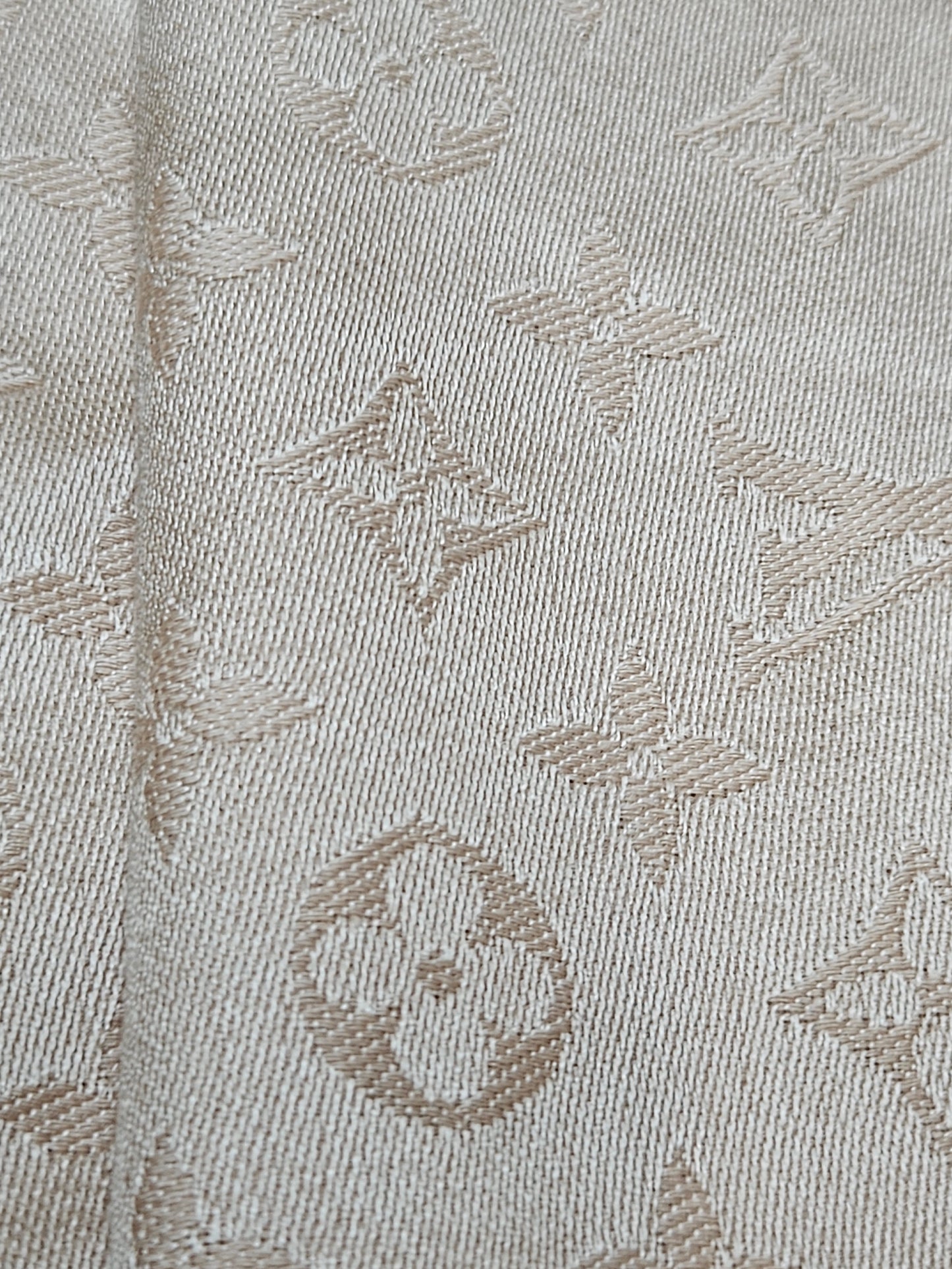 up close Louis Vuitton Classic Monogram Silk and Wool Shawl Tan