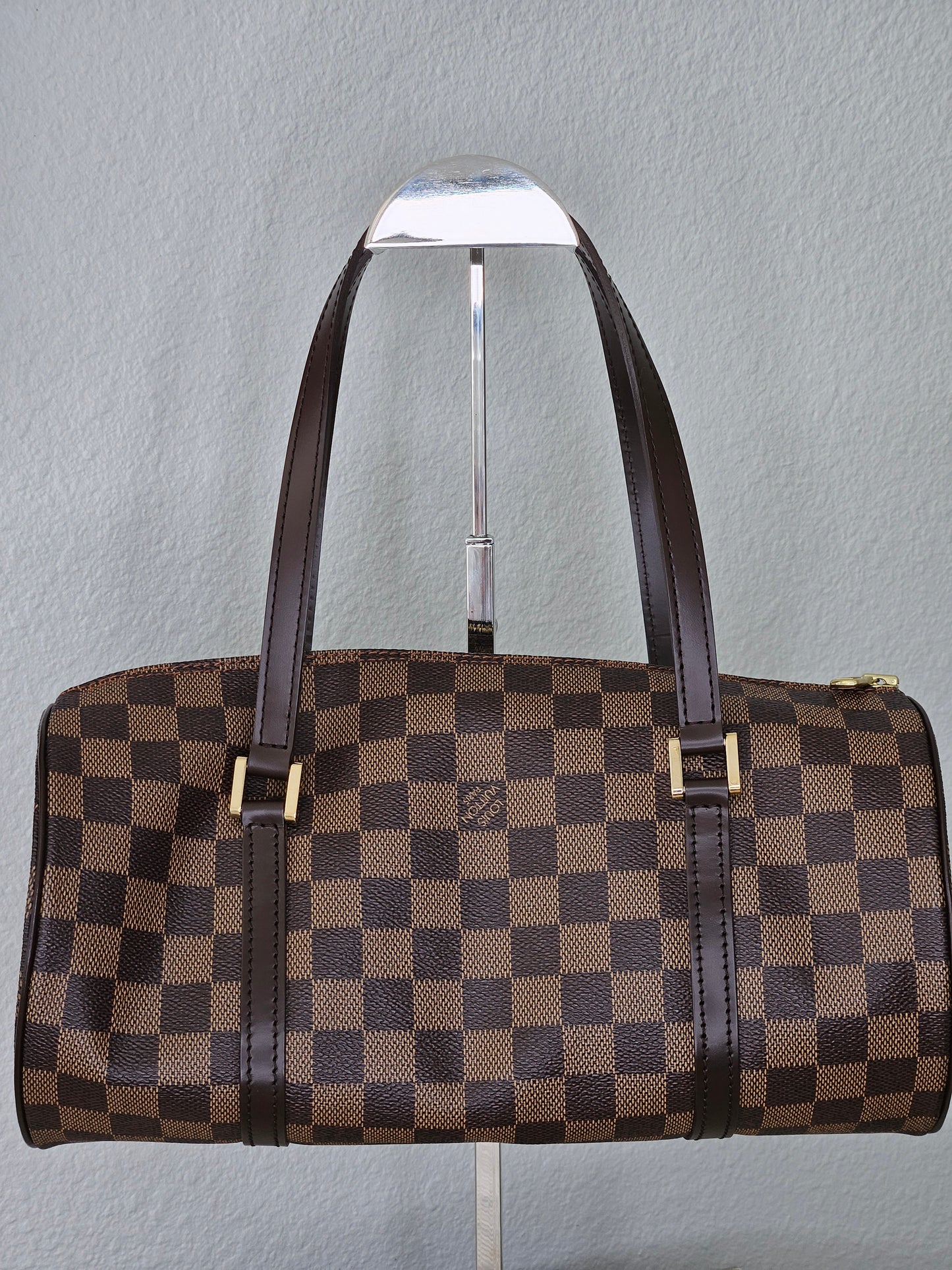 back Louis Vuitton Brown coated canvas Damier Ebene Papillon 30