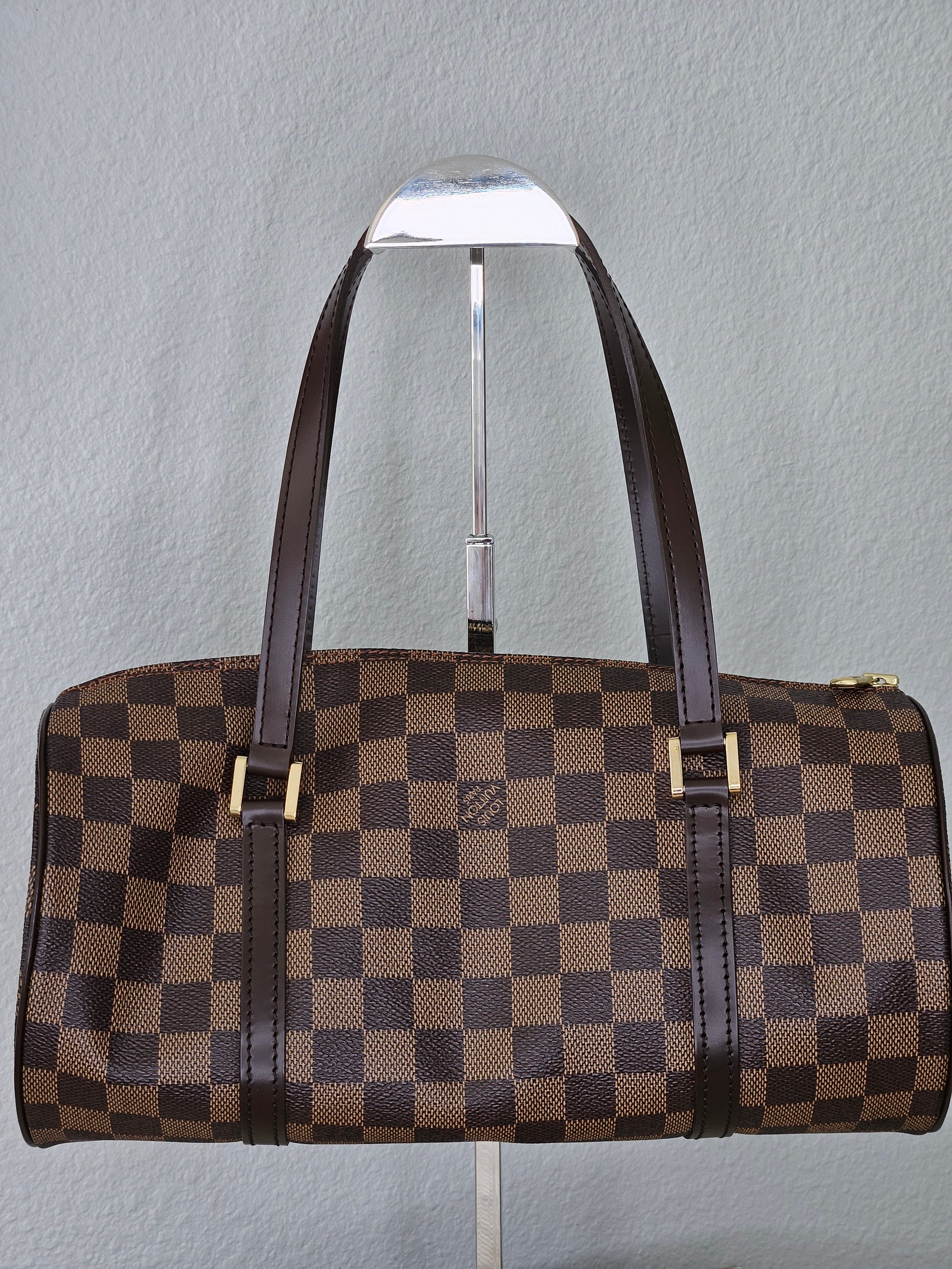 back Louis Vuitton Brown coated canvas Damier Ebene Papillon 30