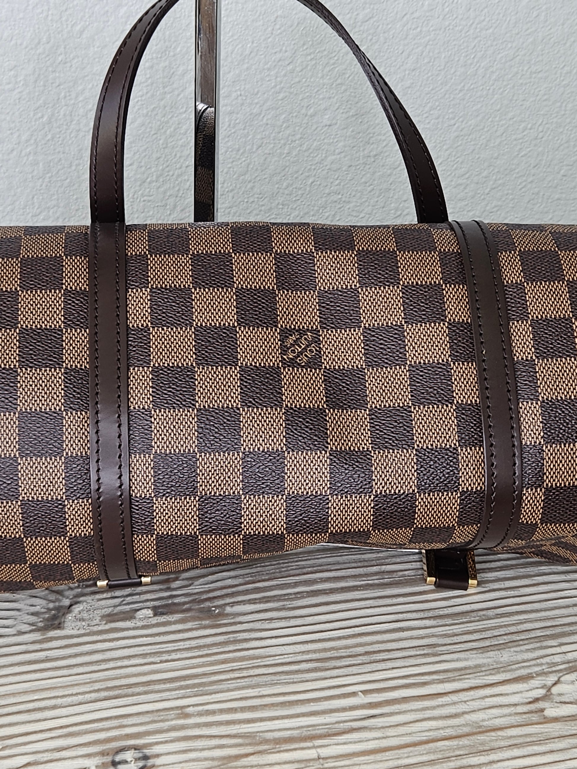 front Louis Vuitton Brown coated canvas Damier Ebene Papillon 30