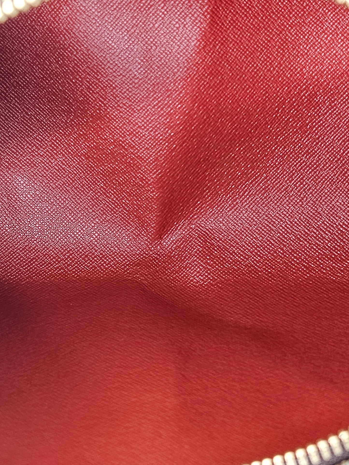 red interior Louis Vuitton Brown coated canvas Damier Ebene Papillon 30