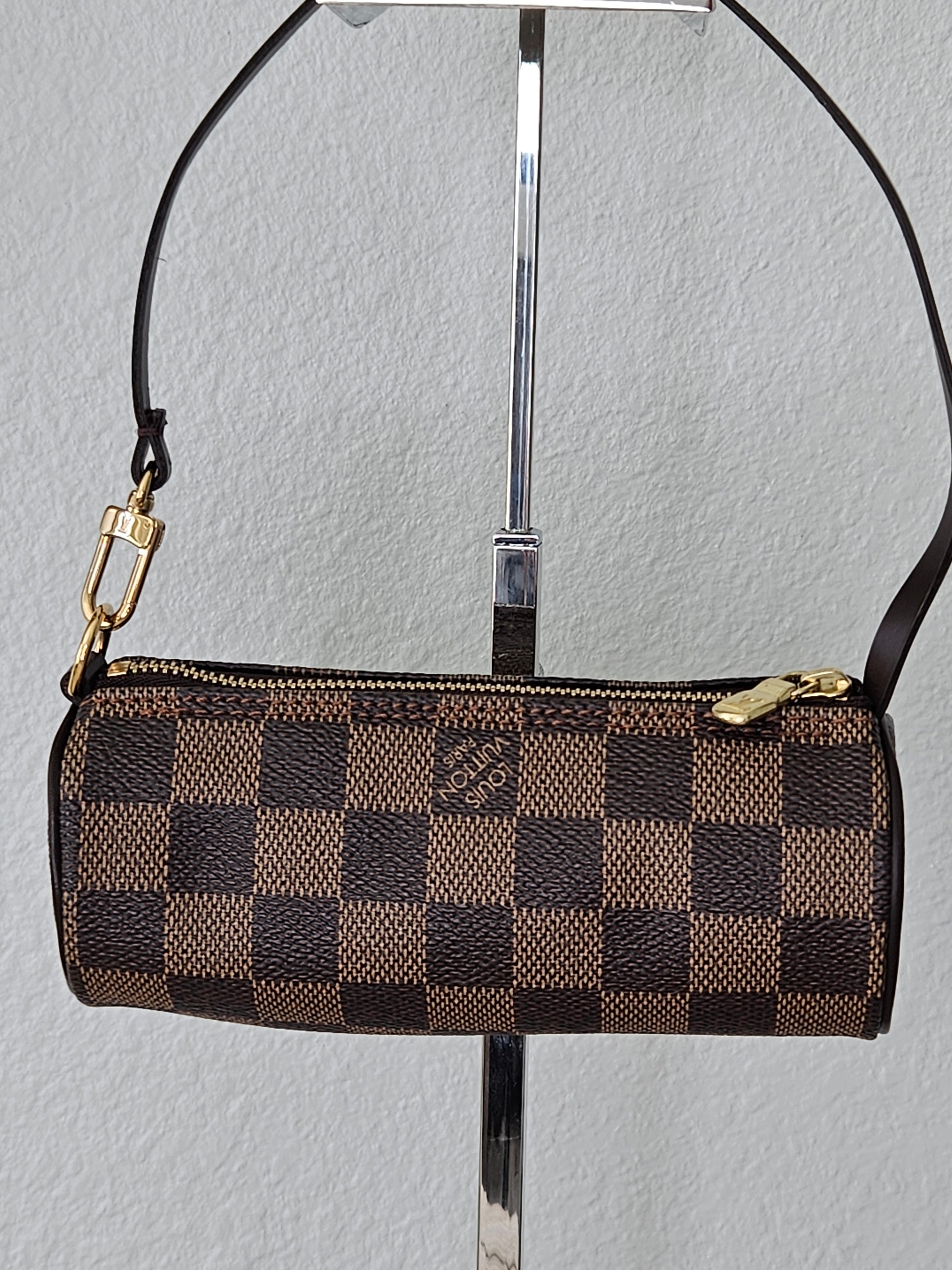pouch Louis Vuitton Brown coated canvas Damier Ebene Papillon 30