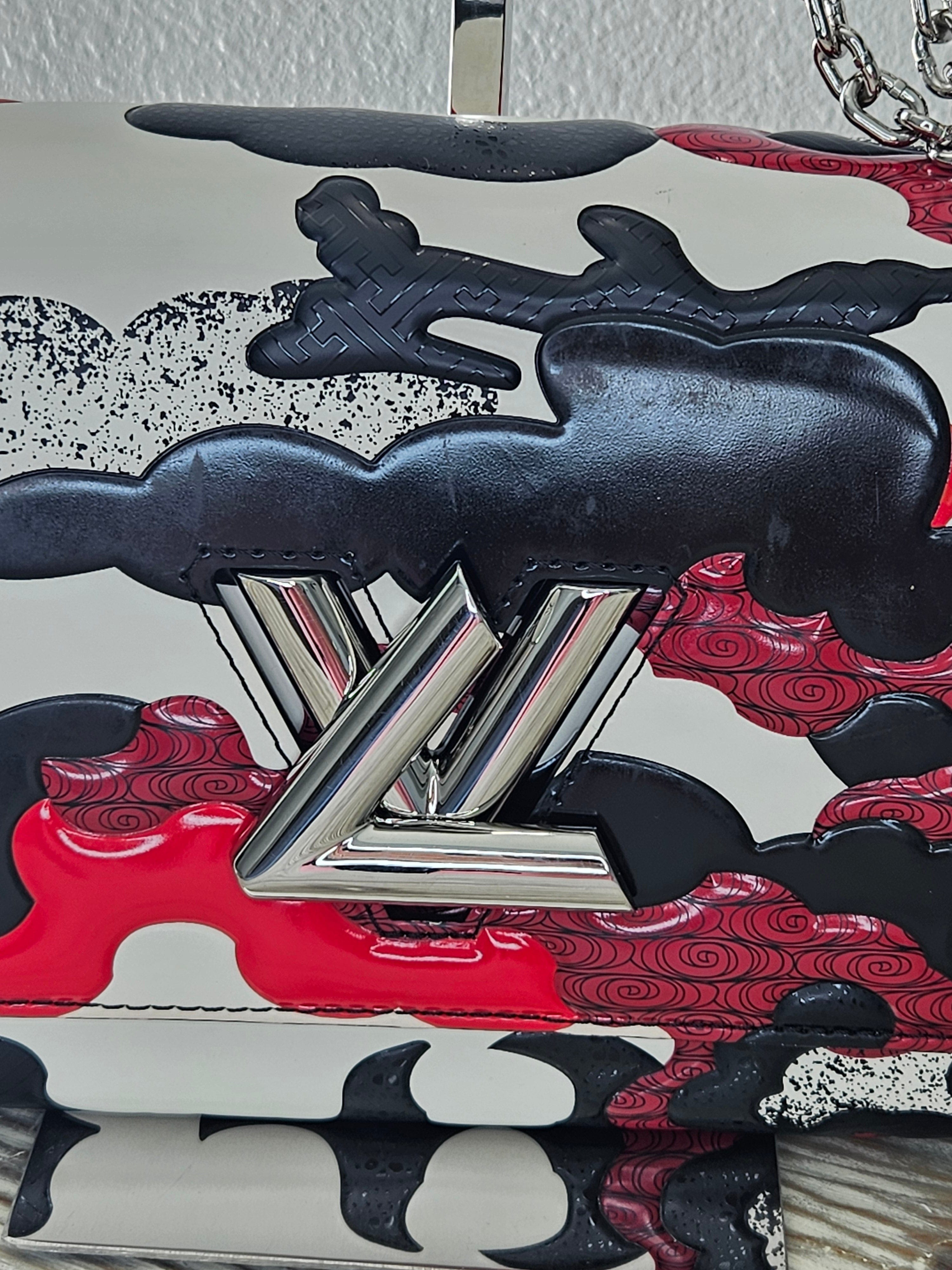 front Louis Vuitton Patchwork Waves Twist MM red and black epi leather