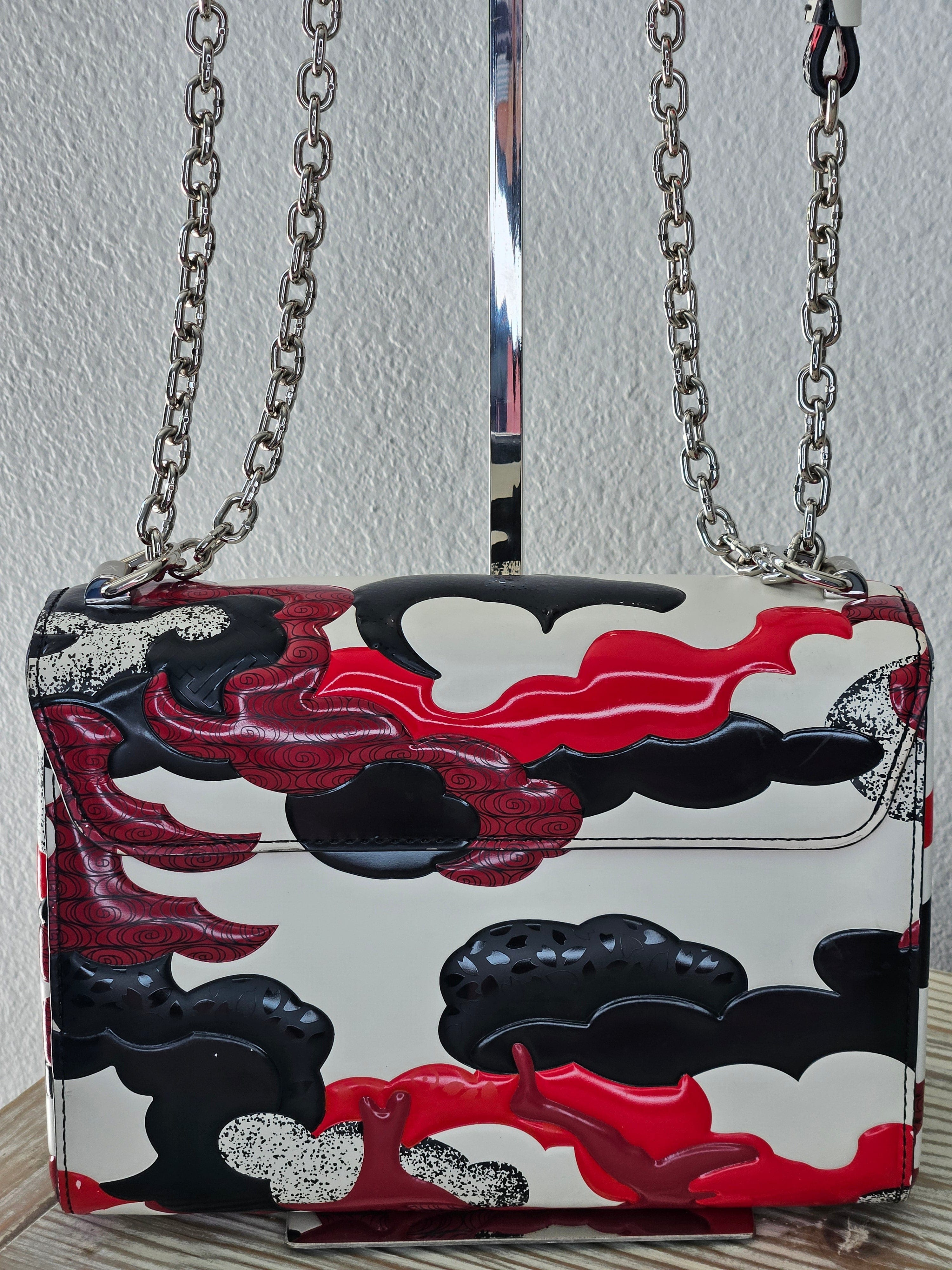 back Louis Vuitton Patchwork Waves Twist MM red and black epi leather