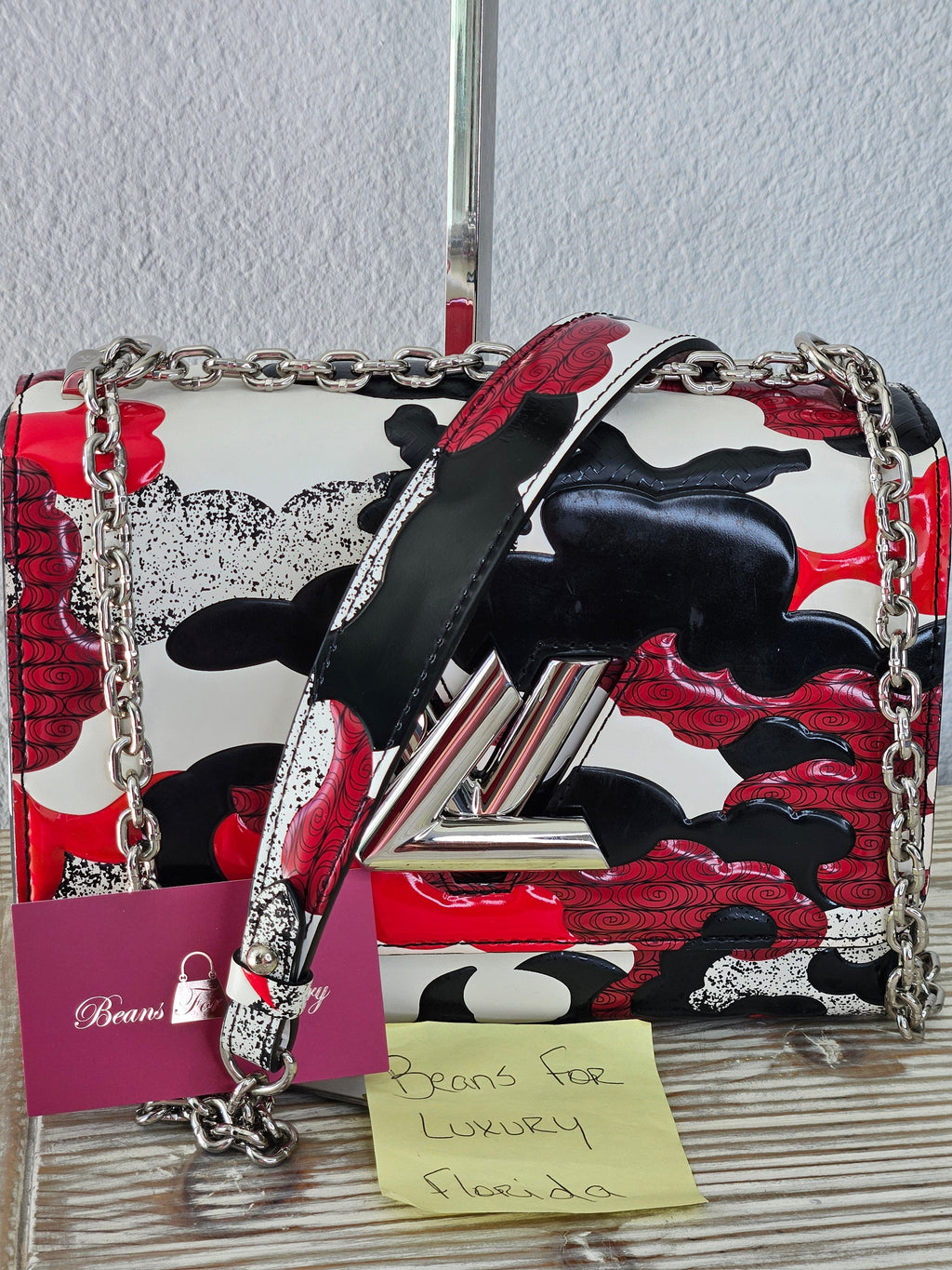 handle Louis Vuitton Patchwork Waves Twist MM red and black epi leather