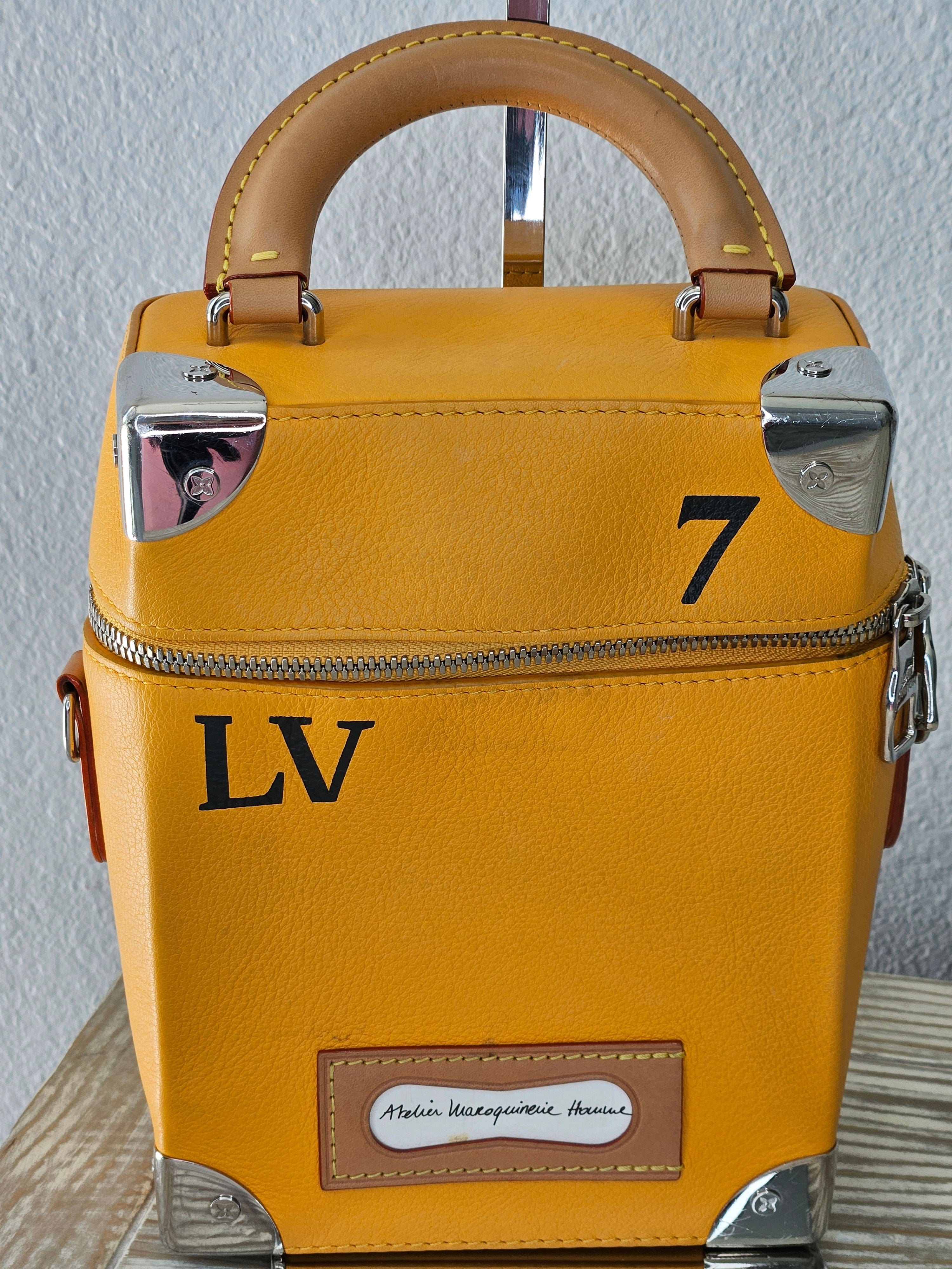 Louis Vuitton #7 Leather Vertical Box Trunk Saffron