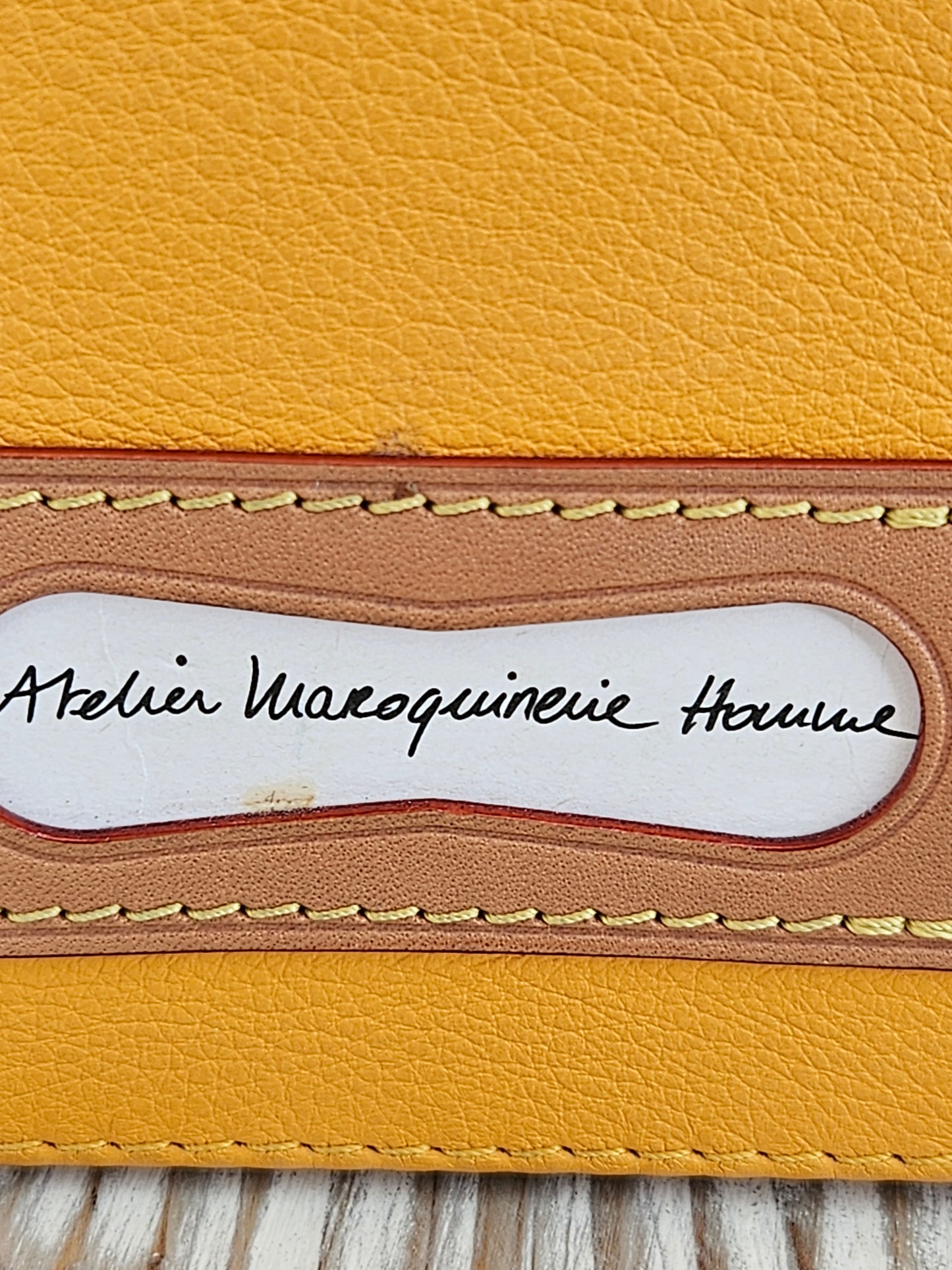 leather window Louis Vuitton #7 Leather Vertical Box Trunk Saffron