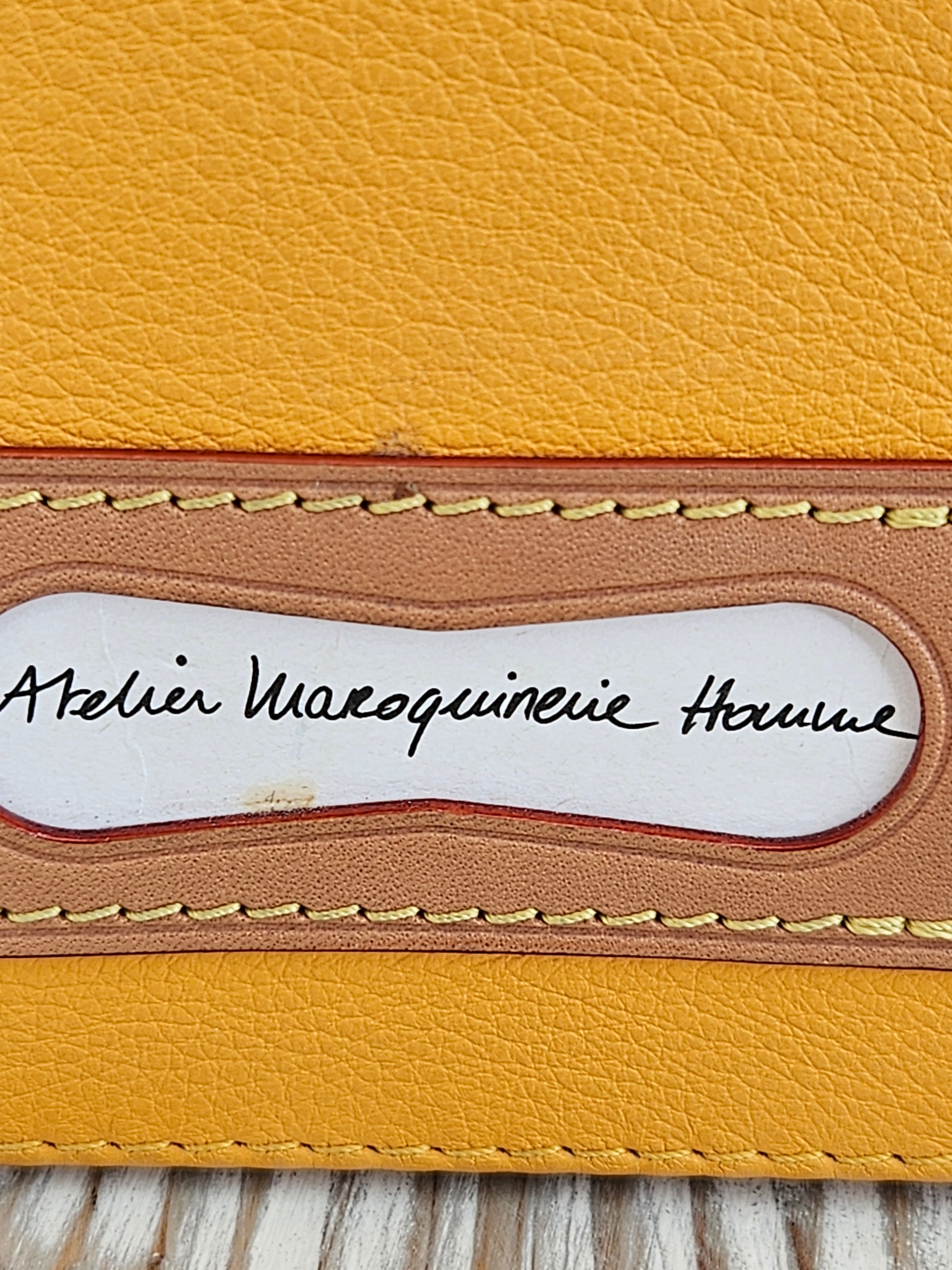 leather window Louis Vuitton #7 Leather Vertical Box Trunk Saffron