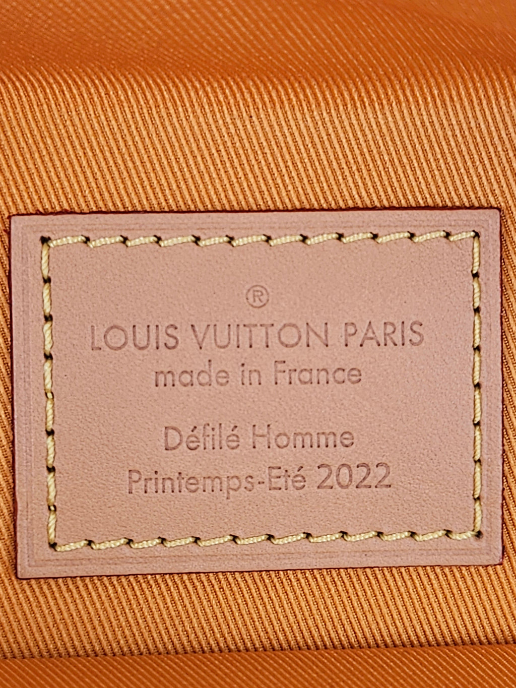 stamp Louis Vuitton #7 Leather Vertical Box Trunk Saffron