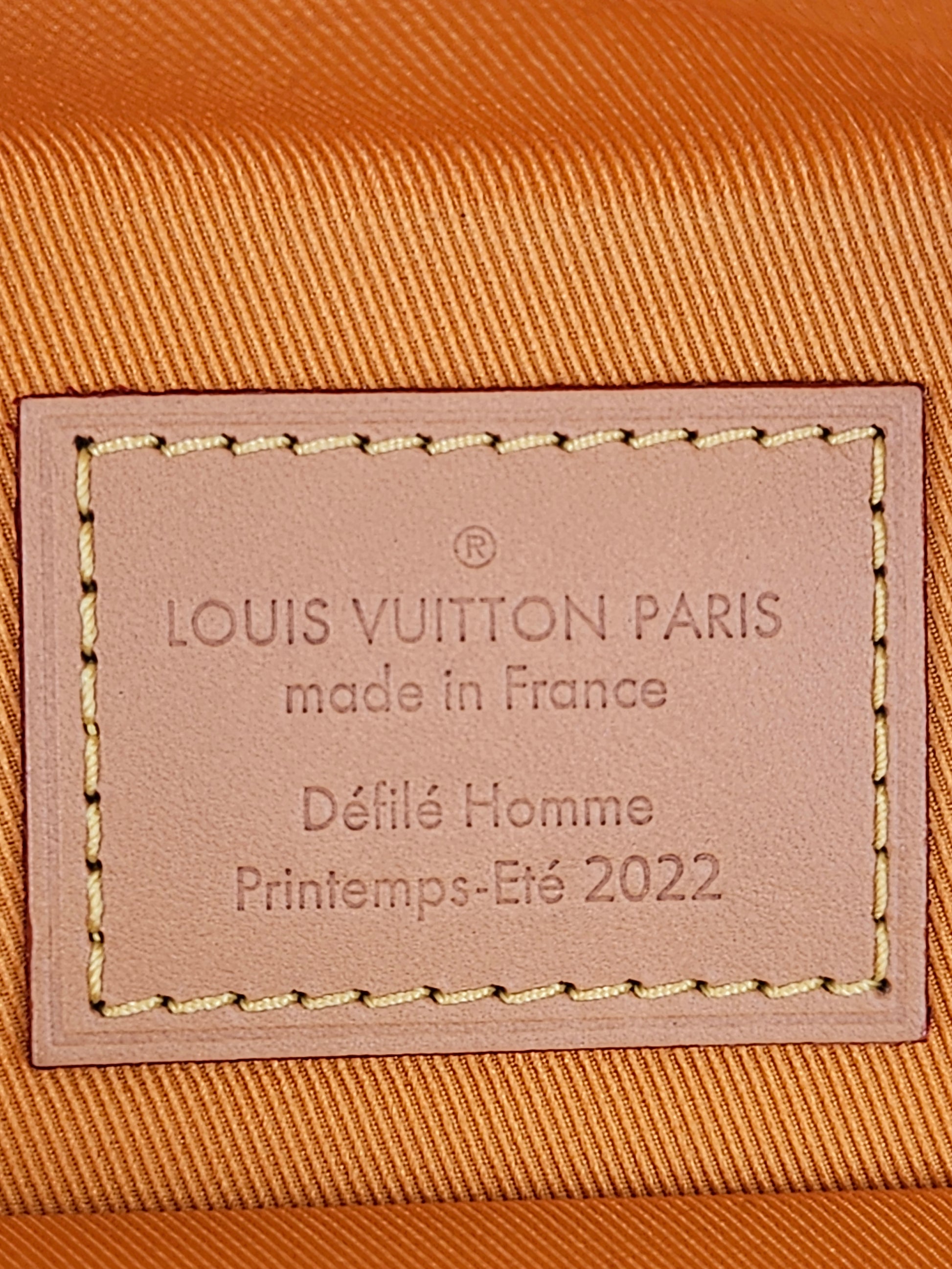stamp Louis Vuitton #7 Leather Vertical Box Trunk Saffron