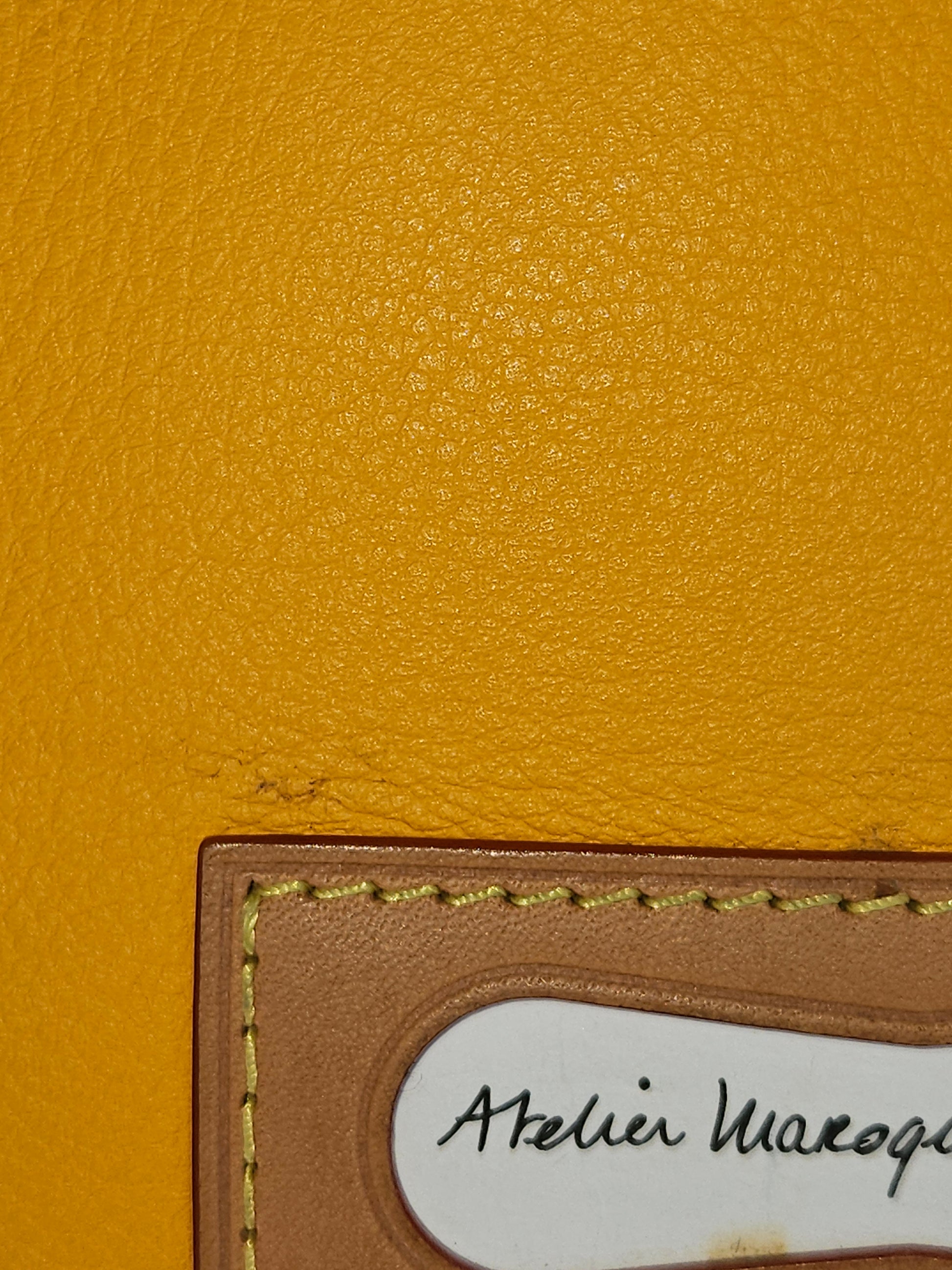 front mark Louis Vuitton #7 Leather Vertical Box Trunk Saffron