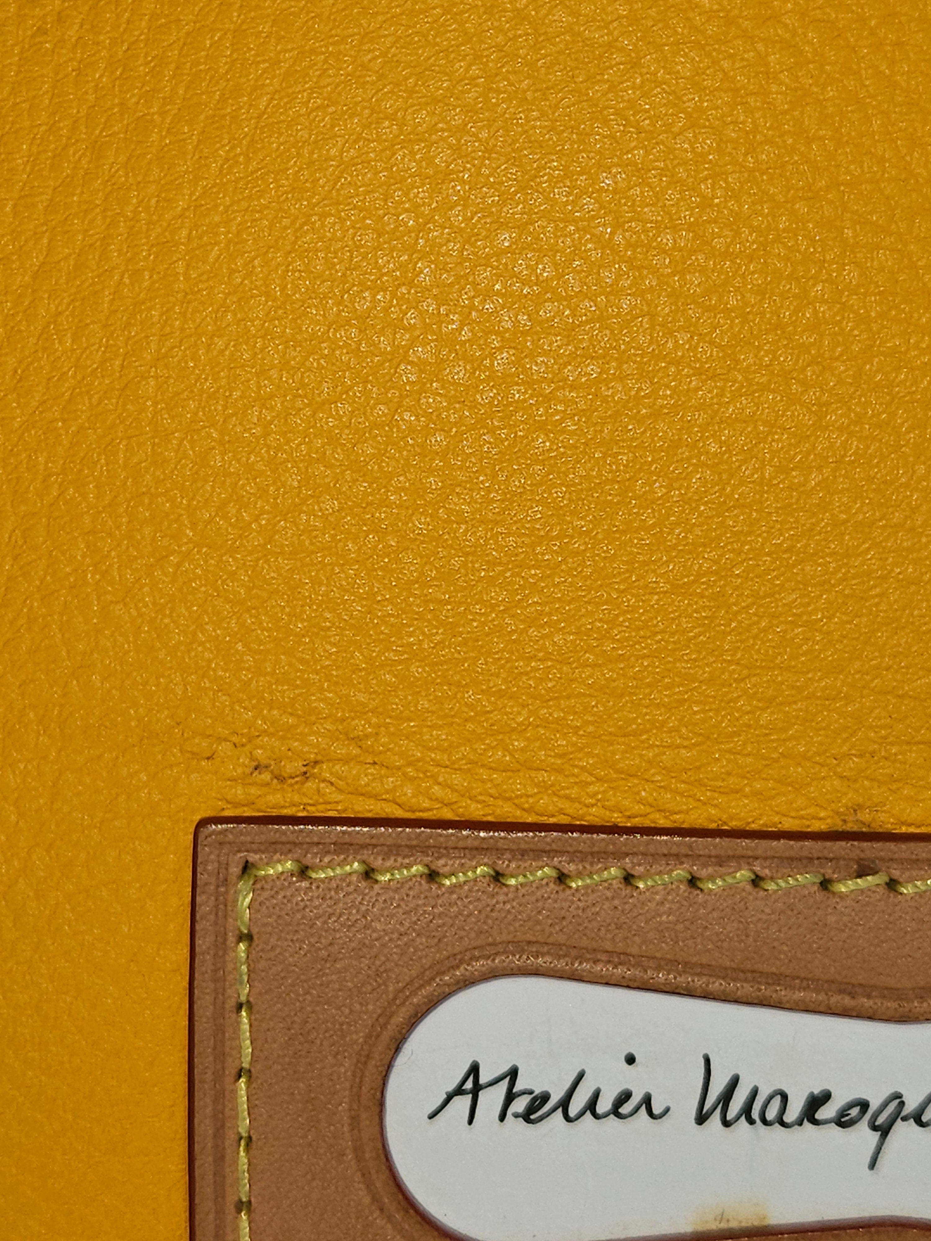 front mark Louis Vuitton #7 Leather Vertical Box Trunk Saffron