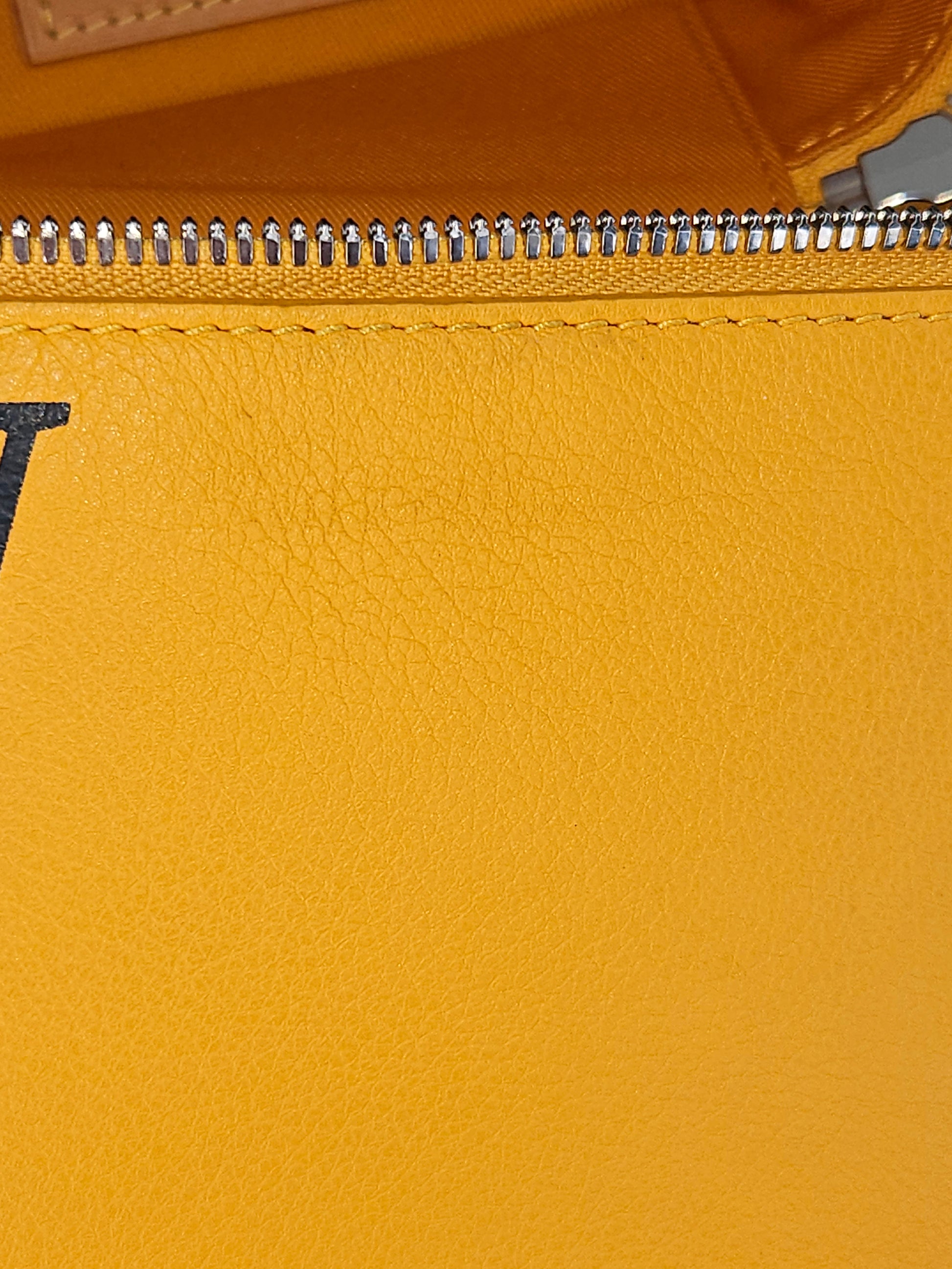 top edge Louis Vuitton #7 Leather Vertical Box Trunk Saffron