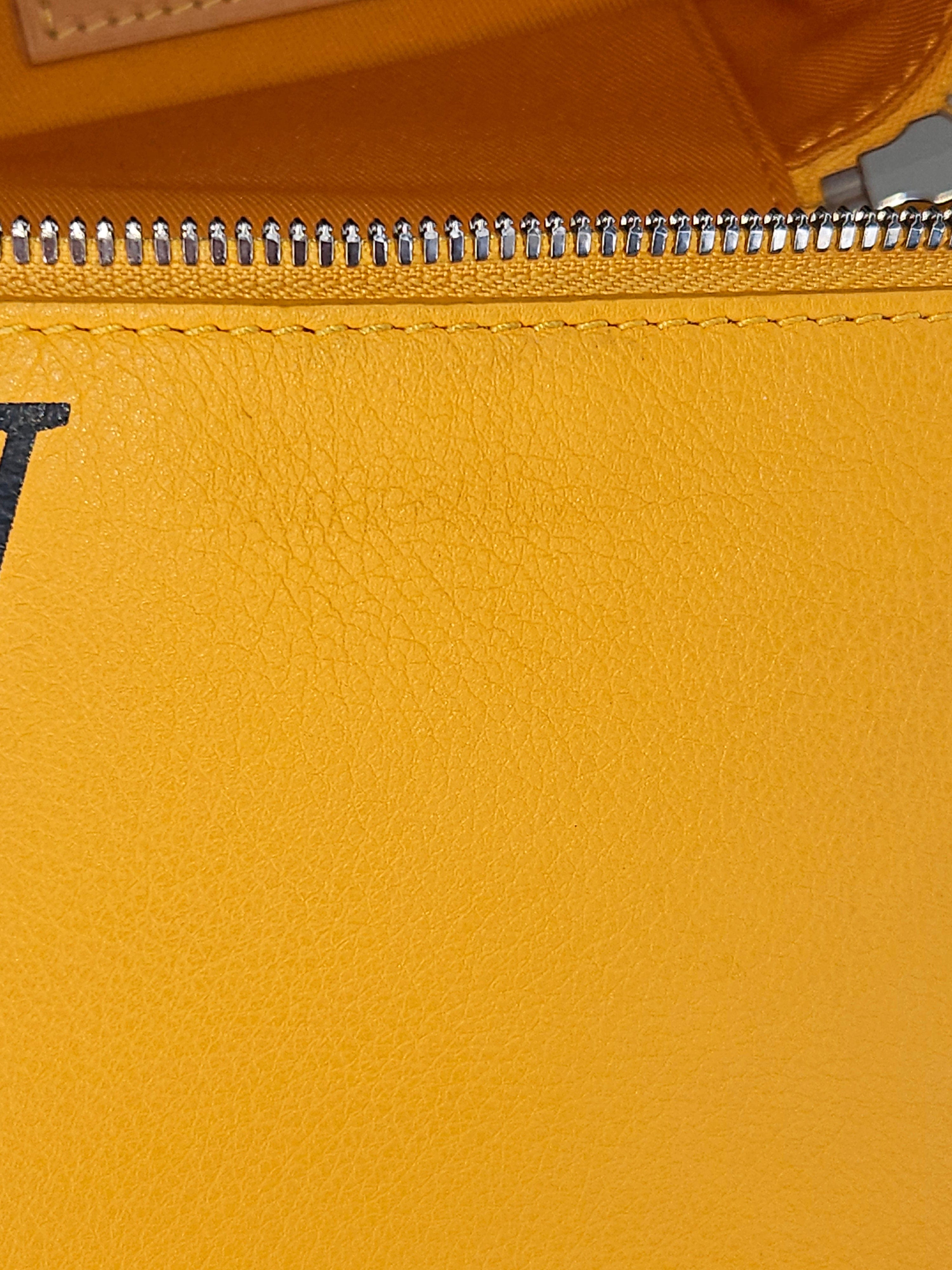 top edge Louis Vuitton #7 Leather Vertical Box Trunk Saffron