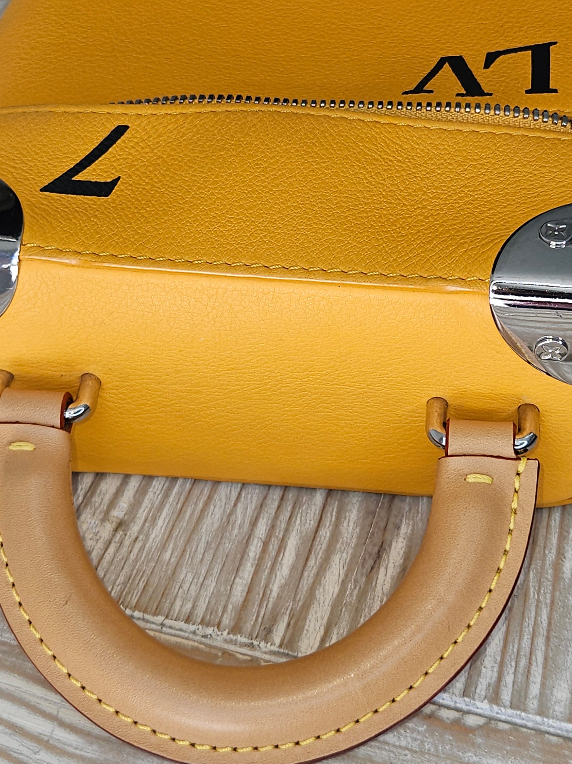 handle Louis Vuitton #7 Leather Vertical Box Trunk Saffron