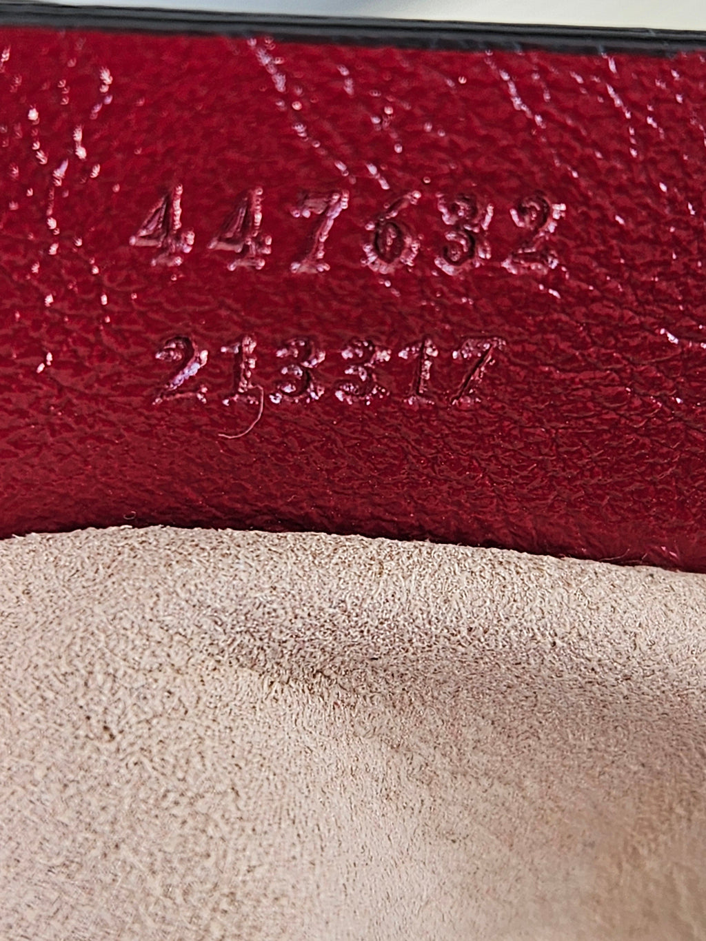 date code Gucci Marmont Quilted Canvas Red Leather
