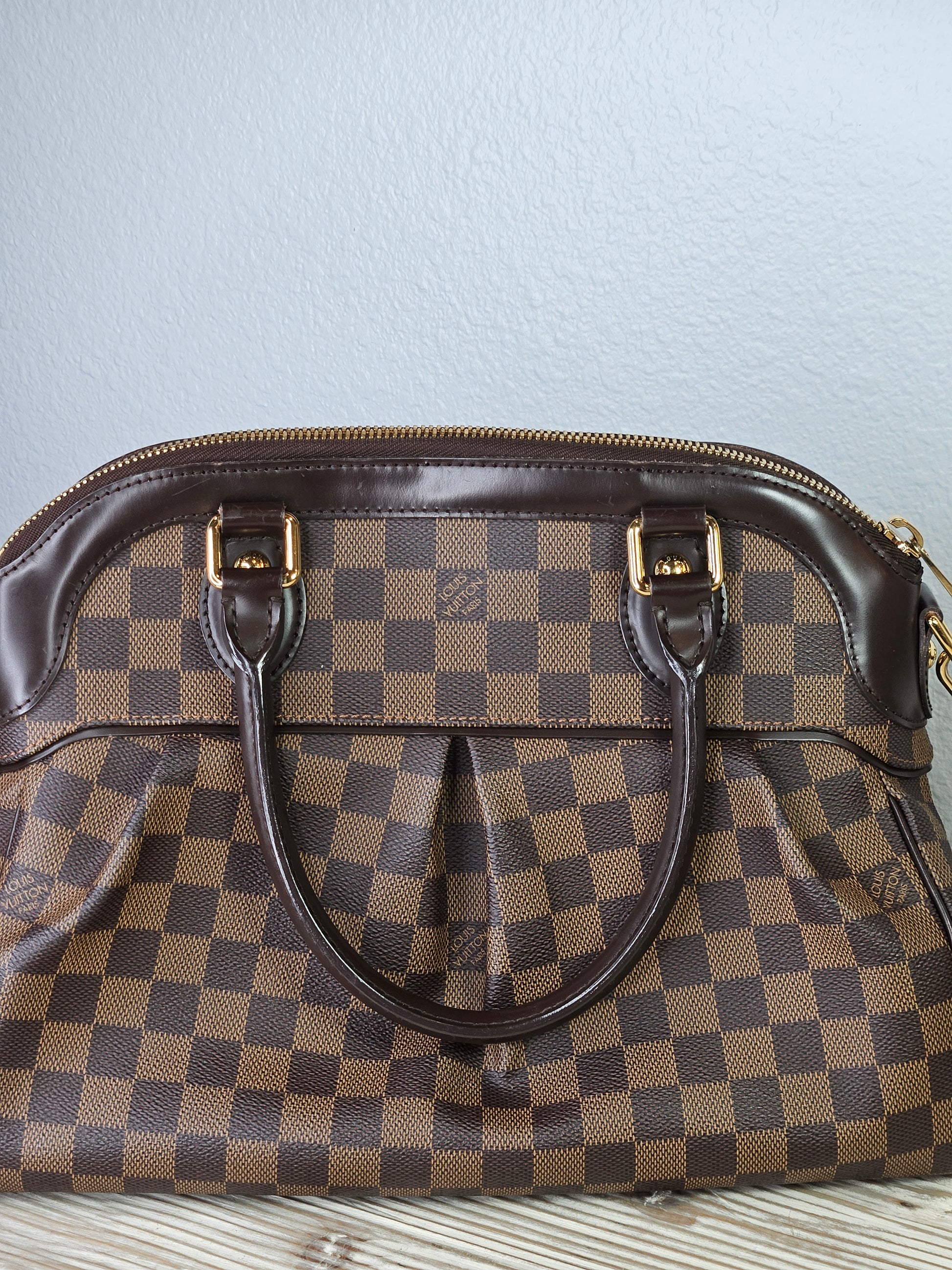 back Louis Vuitton Trevi Damier Ebene Brown checkered canvas PM
