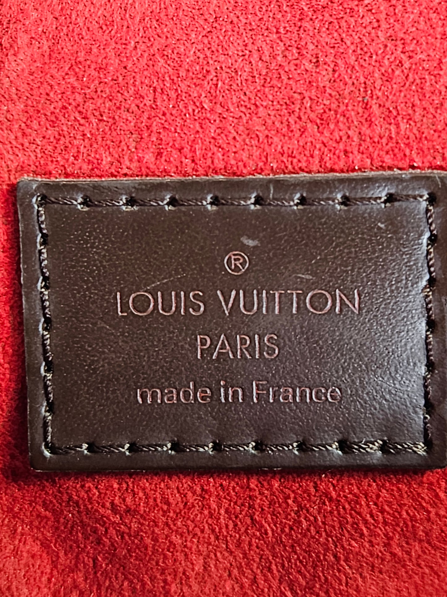 stamp Louis Vuitton Trevi Damier Ebene Brown checkered canvas PM