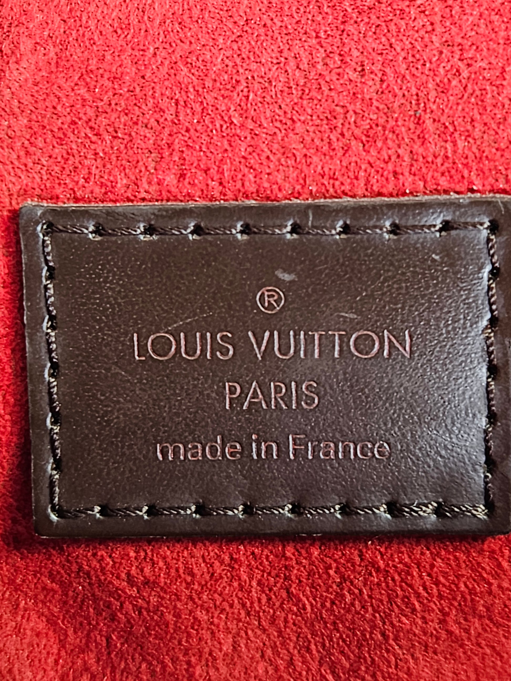 stamp Louis Vuitton Trevi Damier Ebene Brown checkered canvas PM