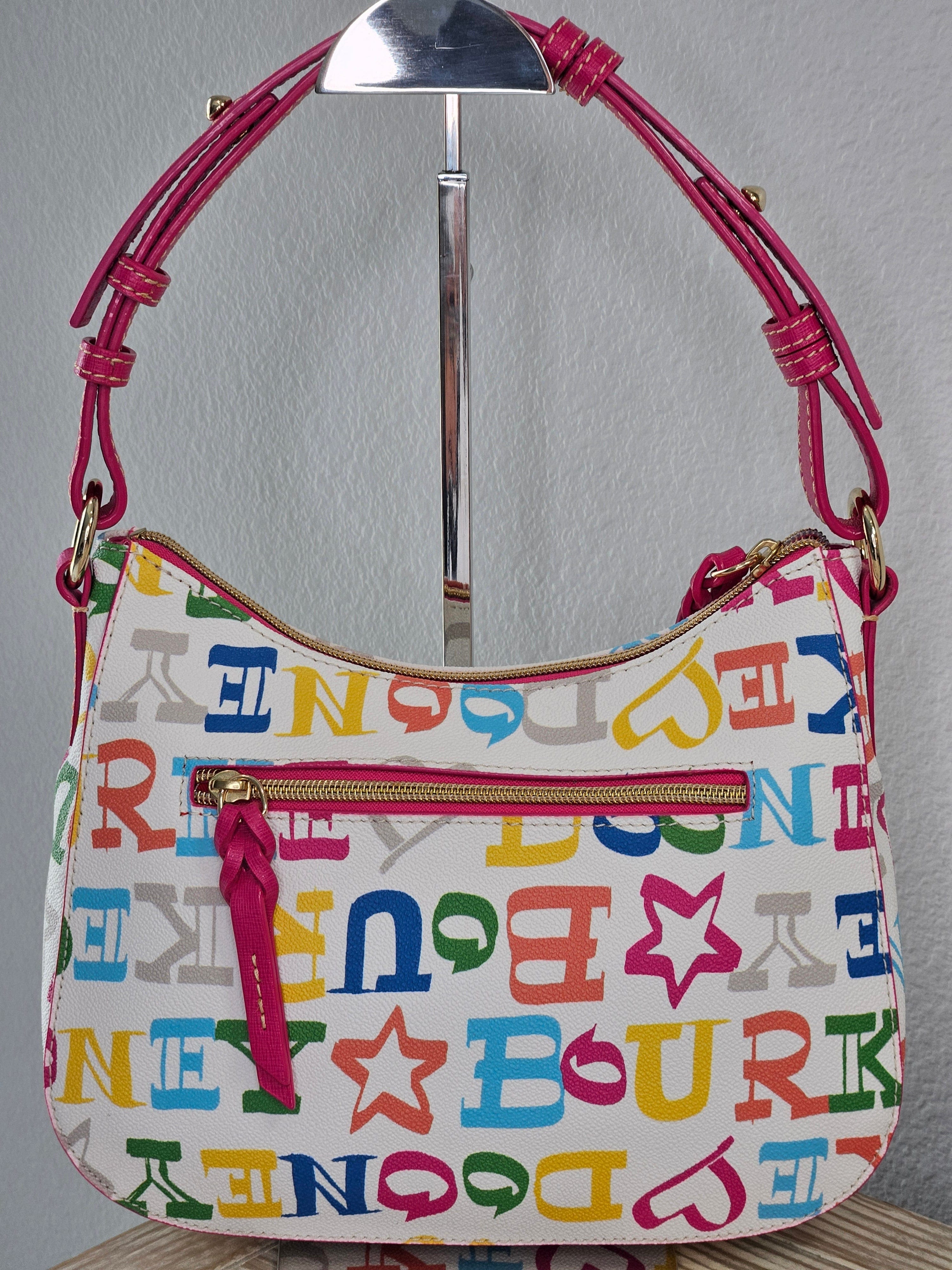 back Dooney & Bourke Kiley Hobo Bag Small White Multicolor 
