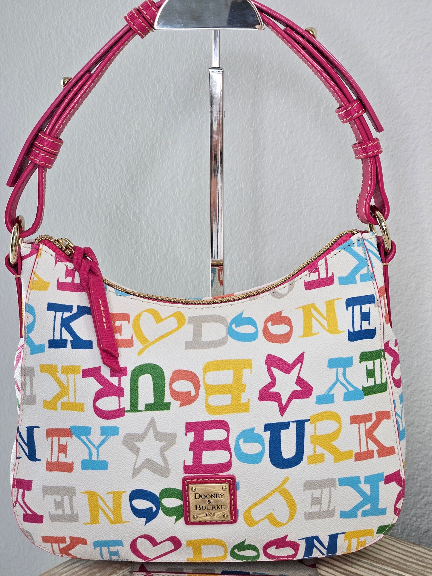 Dooney & Bourke Kiley Hobo Bag Small White Multicolor 