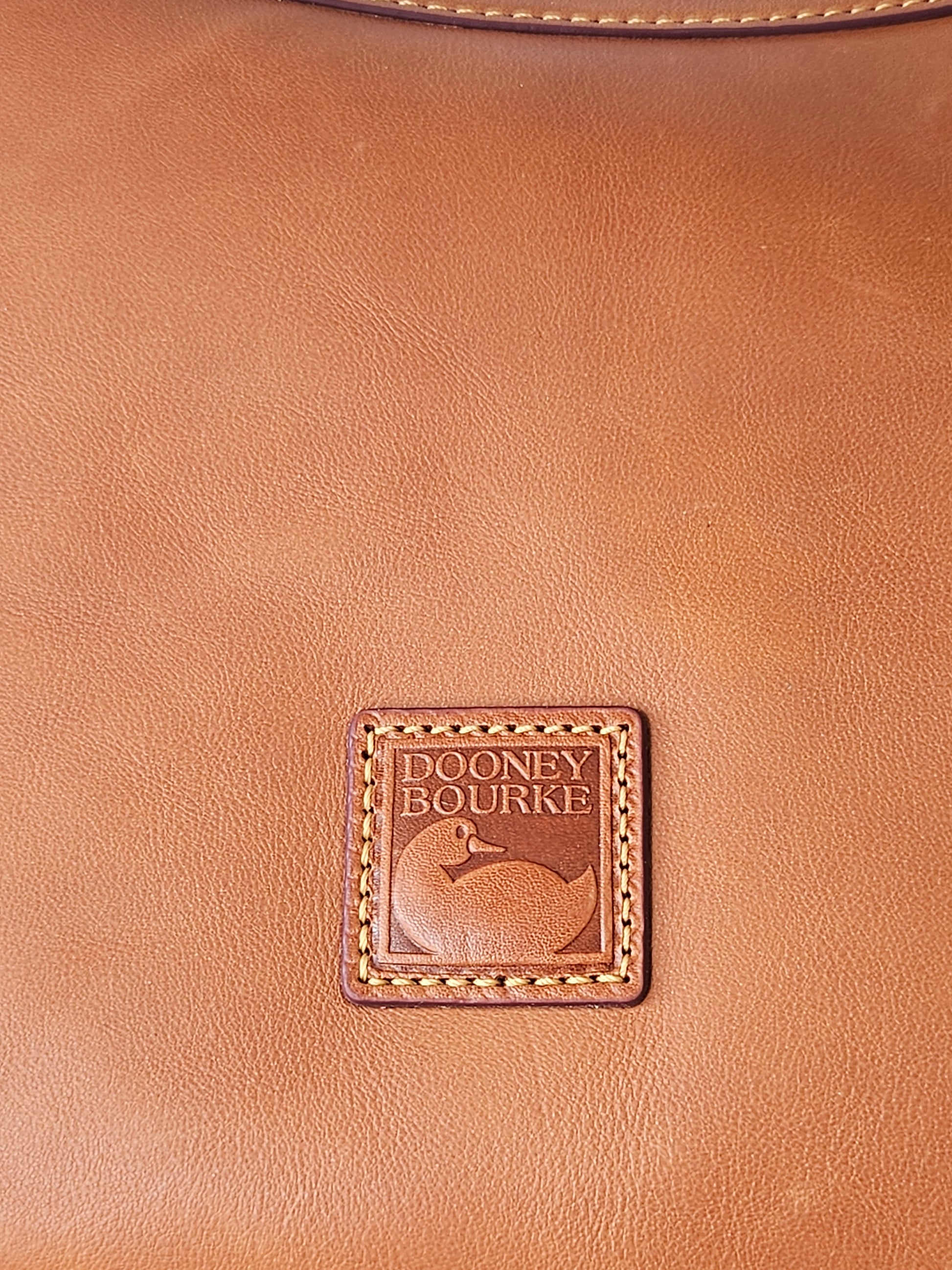 front Dooney & Bourke Florentine Cassidy Leather Hobo Bag Cognac Brown