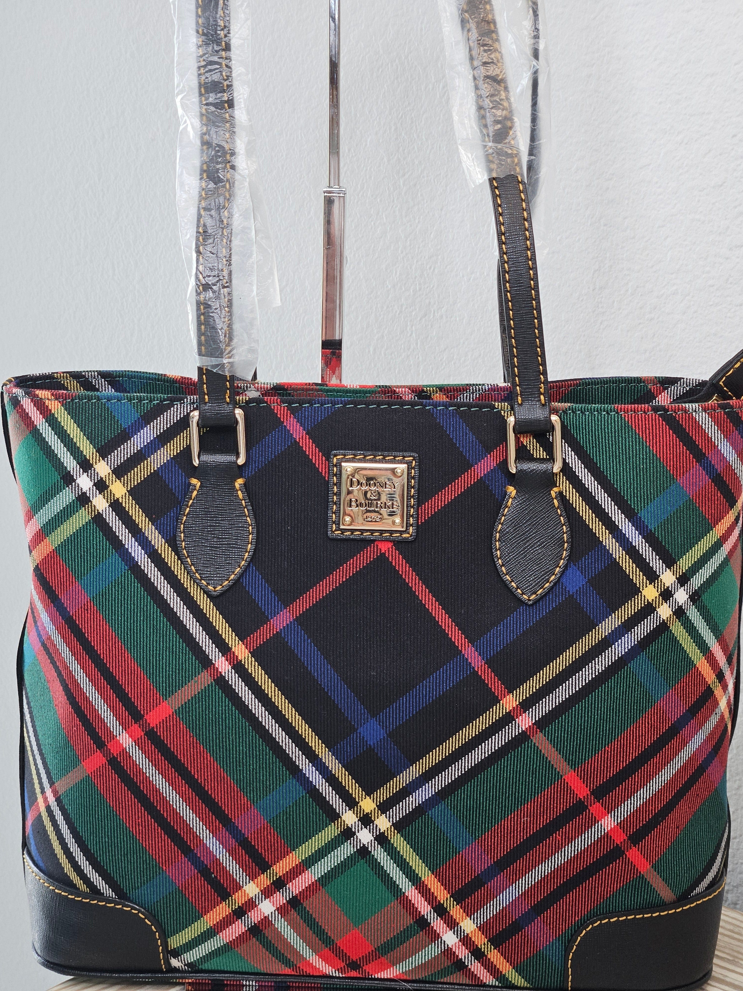 Dooney & Bourke Richmond Tartan Plaid black red and green