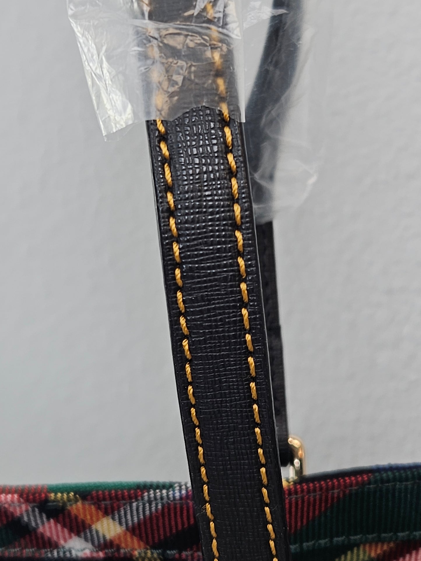 handle Dooney & Bourke Richmond Tartan Plaid black red and green