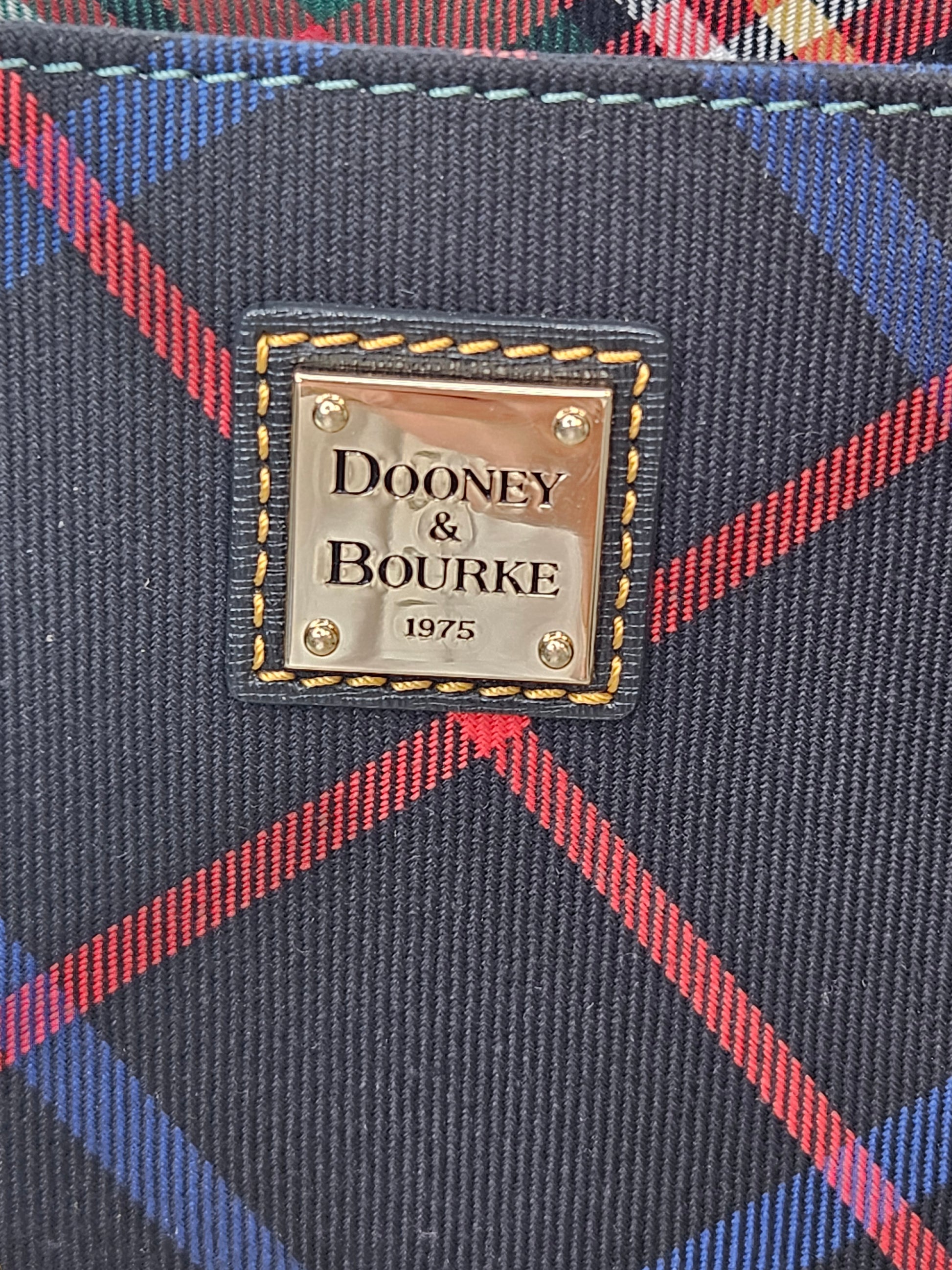 stamp Dooney & Bourke Richmond Tartan Plaid black red and green